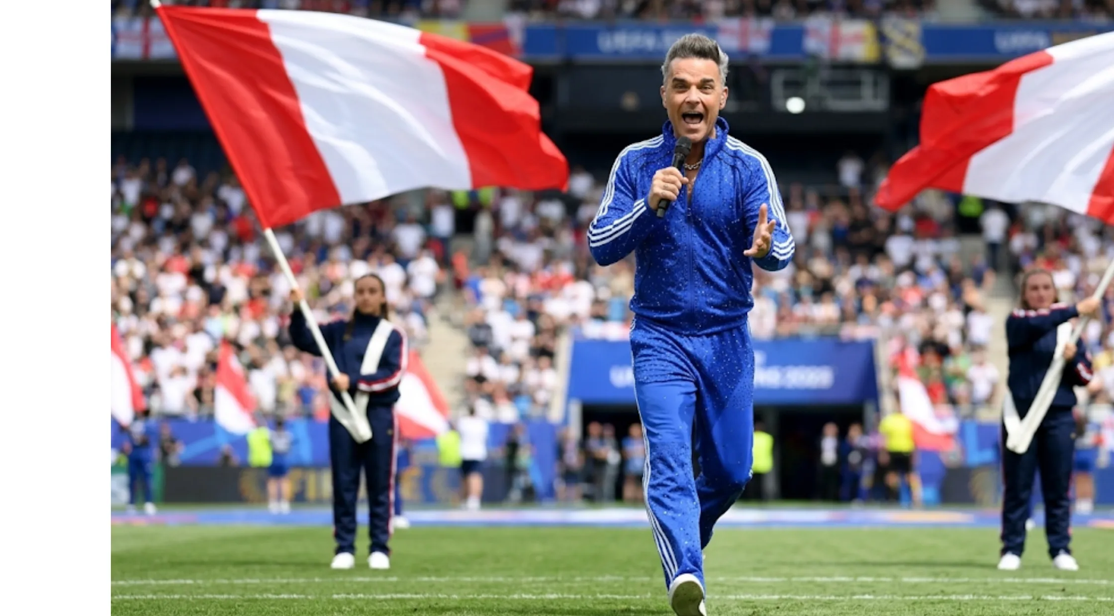 FIFA World Cup 2026 Robbie Williams Final Halftime Show Blue Rhinestone Tracksuit