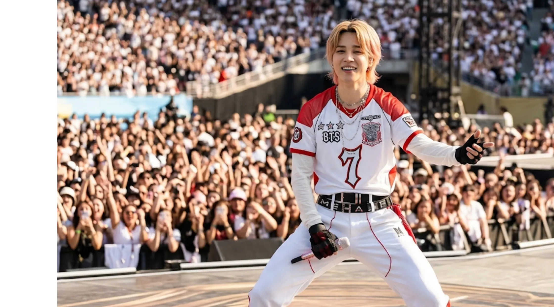 FIFA World Cup 2026 Jimin Final Halftime Show White Jersey with BTS Graphic and Number 7