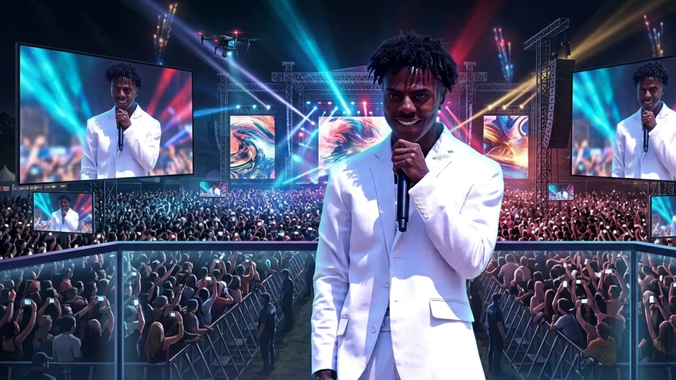IShowSpeed FIFA World Cup 2026 White Single-Breasted Blazer with Notch Lapels