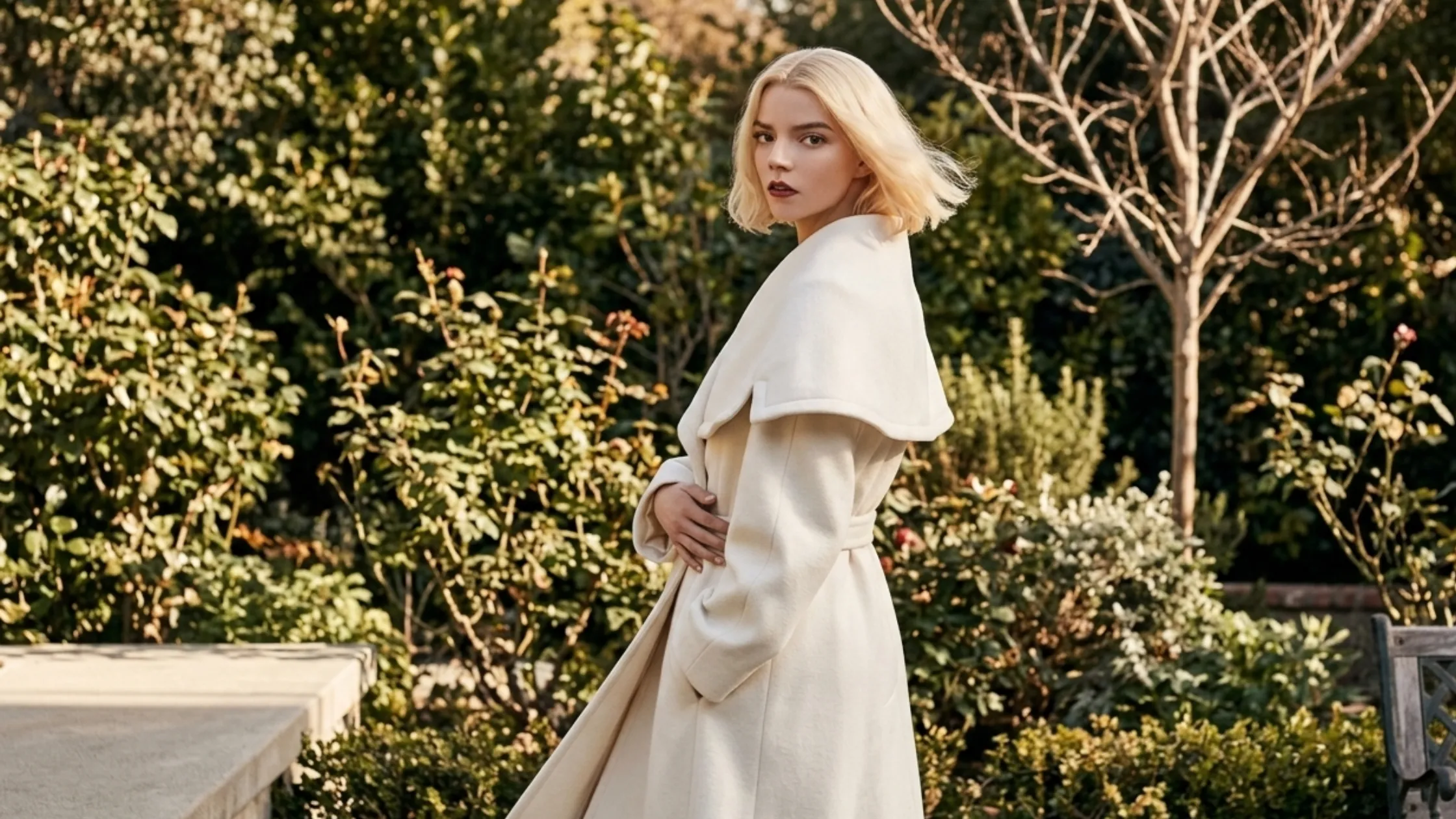 Anya Taylor-Joy White Coat
