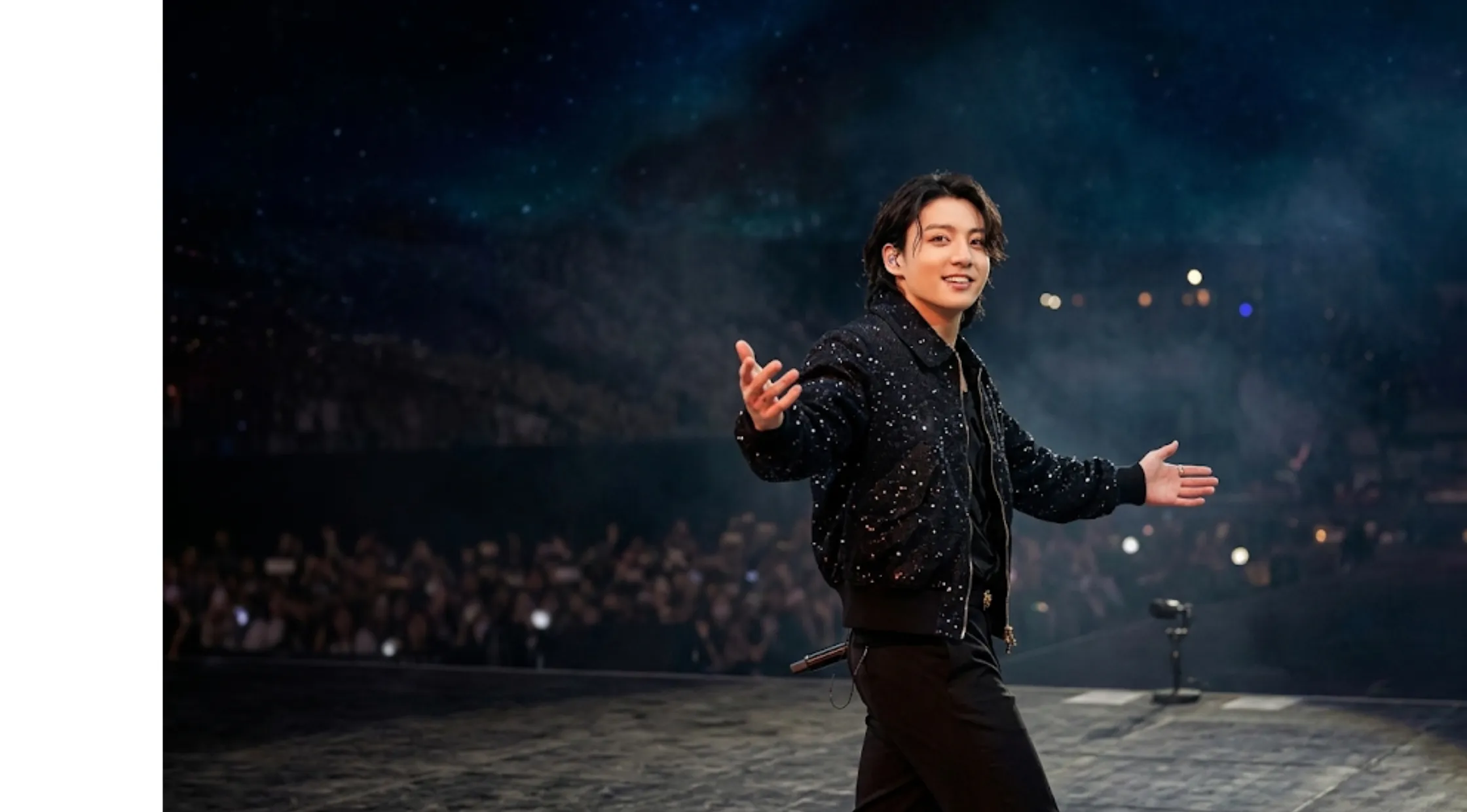 FIFA World Cup 2022 BTS Dreamers Performance Black Bomber Jacket worn by Jungkook