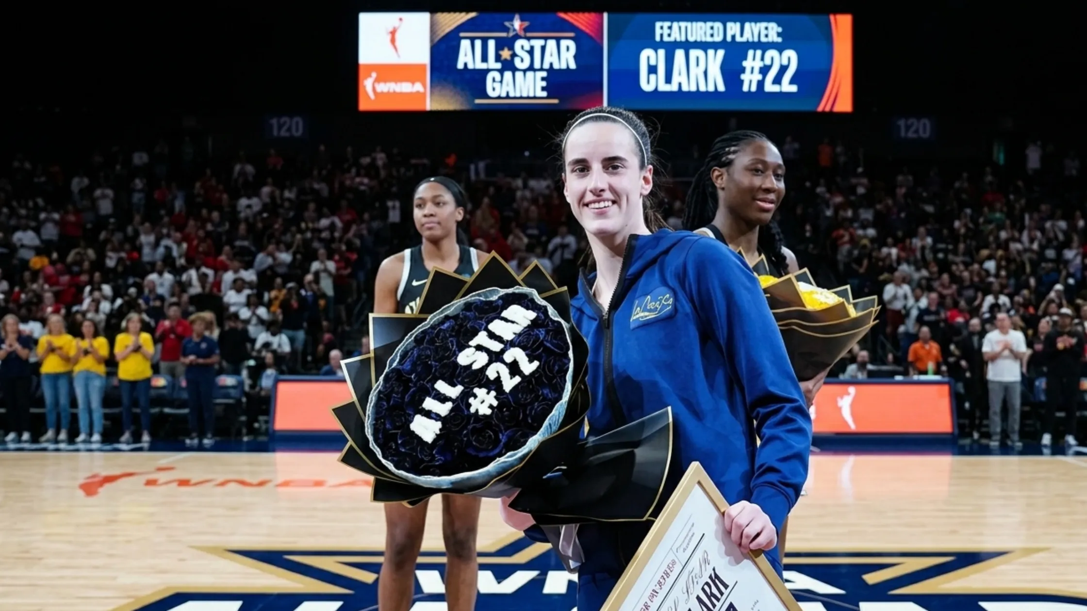 Caitlin Clark 2026 WNBA All-Star Game Royal Blue Full-Zip Hoodie with Official Logo Patches