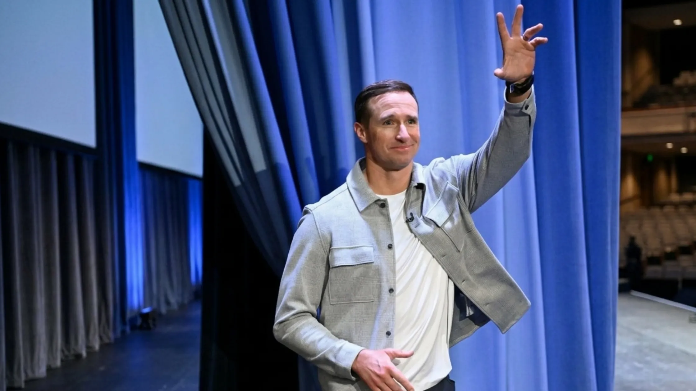 Drew Brees The Tonight Show Starring Jimmy Fallon S13 Grey Glen Plaid Button-Up Shacket Jacket
