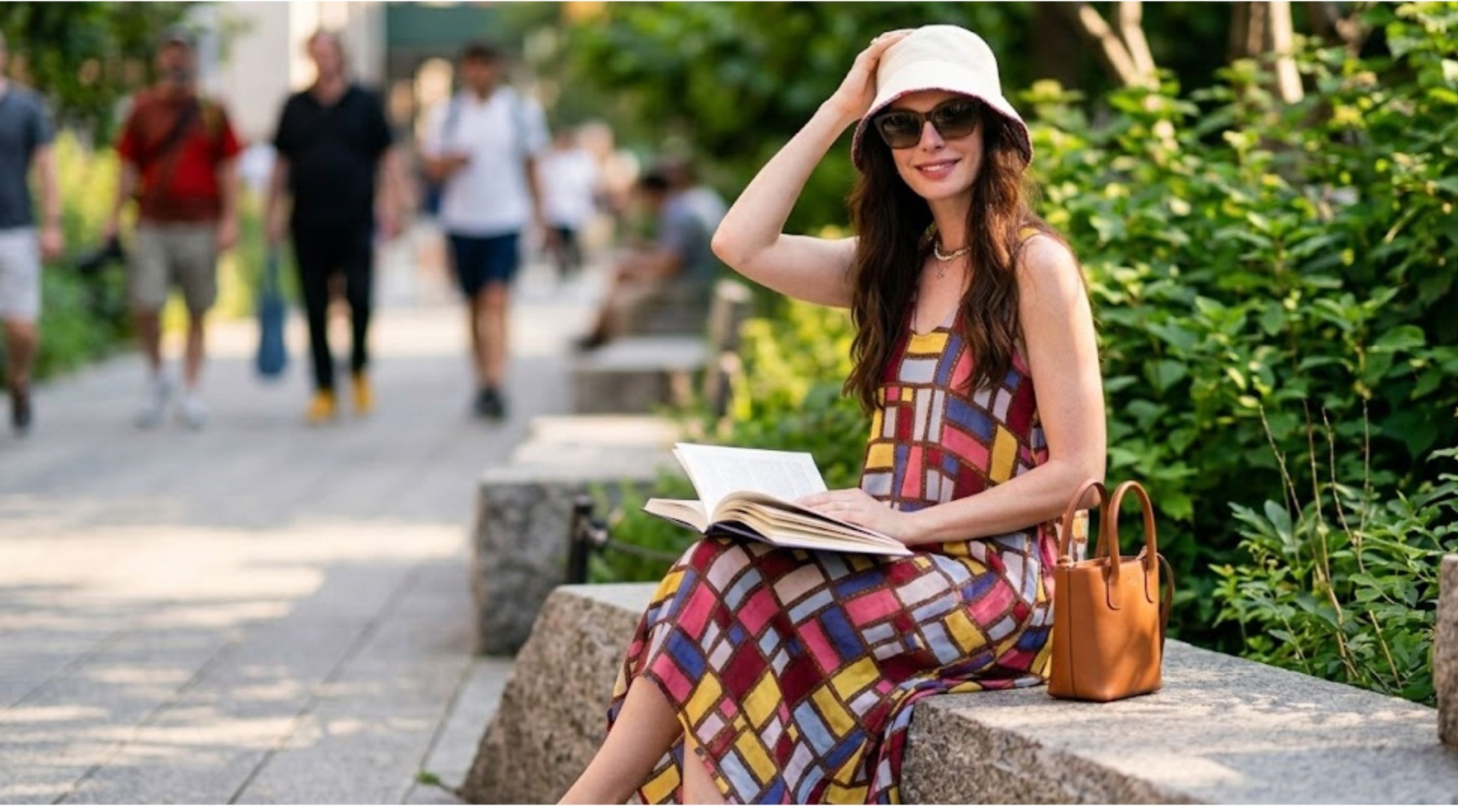 The Devil Wears Prada 2 Anne Hathaway Multicolor Geometric Maxi Dress