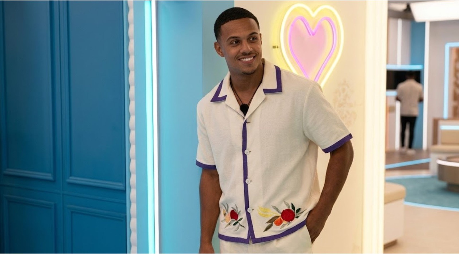 Love Island UK Ethan Ellis Fruit Printed Cream Camp Collar Shirt