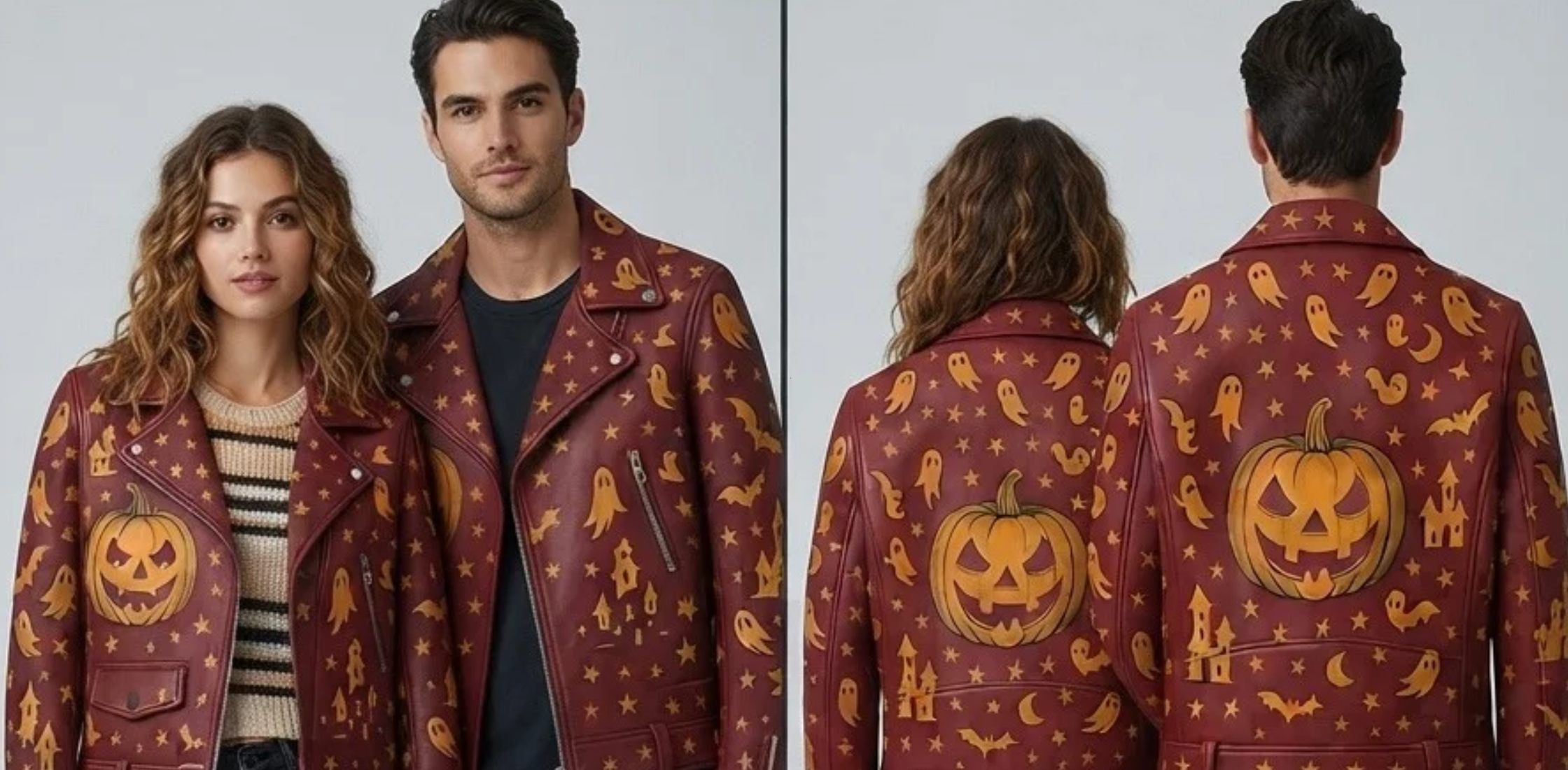 Looking for a Spooky Halloween Leather Biker Jacket? Get a Bold Haunted Style