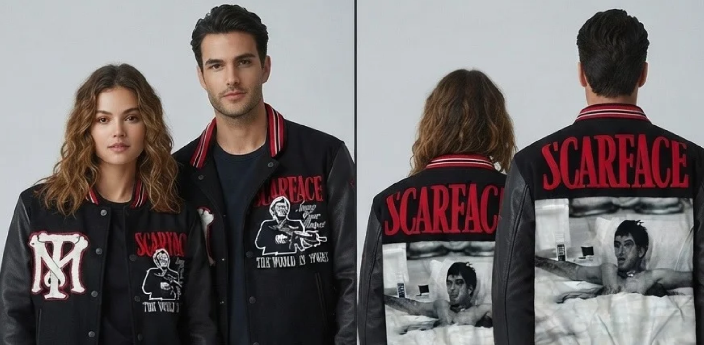 Looking for a Bold Scarface Look? Get the Scarface The World Is Yours Varsity Jacket