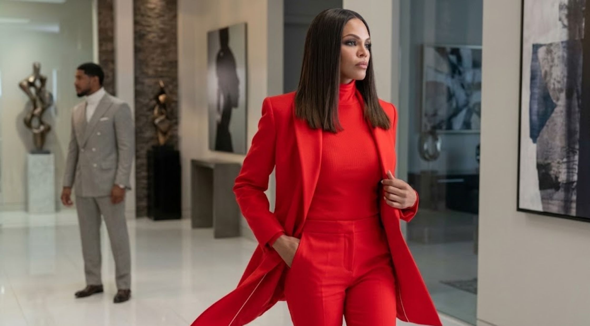 Why Crystle Stewart’s Red Long Coat in Beauty in Black is a TV Fashion Grail