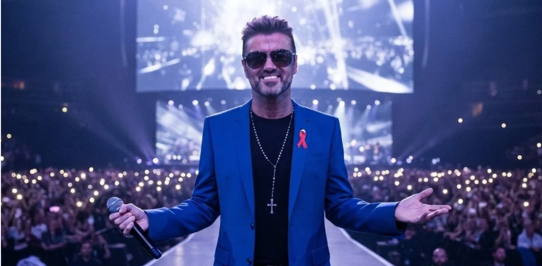 How to Get the George Michael 1991 Cover to Cover Tour Blue Blazer Look
