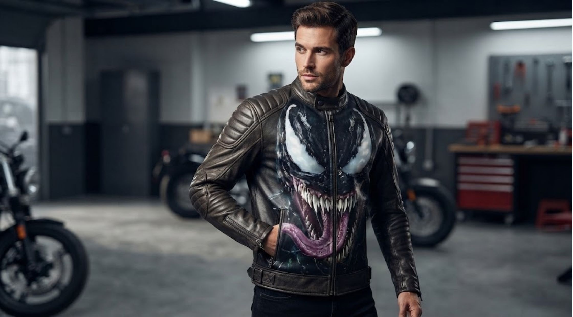 How to Stand Out This Halloween with the Halloween Venom Leather Bikers Jacket