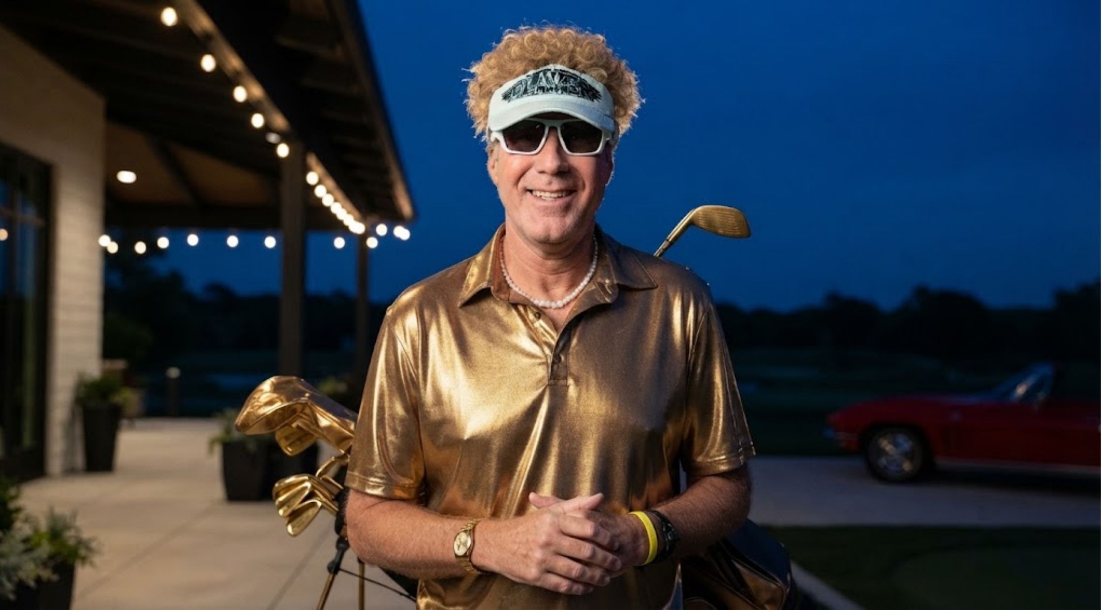How to Stand Out in Metallic Style with The Hawk S01 Will Ferrell Golden Polo Shirt