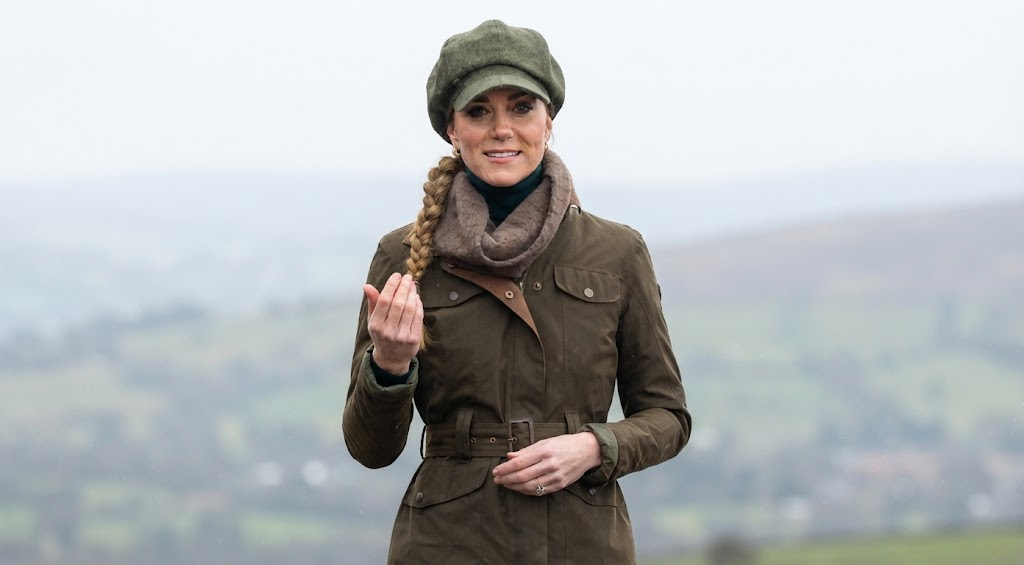 Kate Middleton Mind Over Mountains dark olive belted utility field jacket