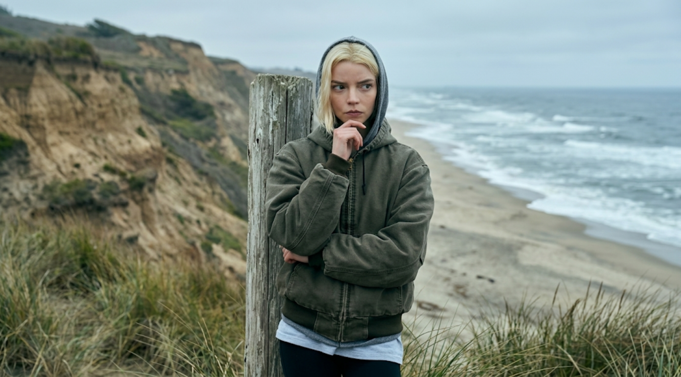 Anya Taylor-Joy Lucky S01 Olive Green Hooded Canvas Jacket