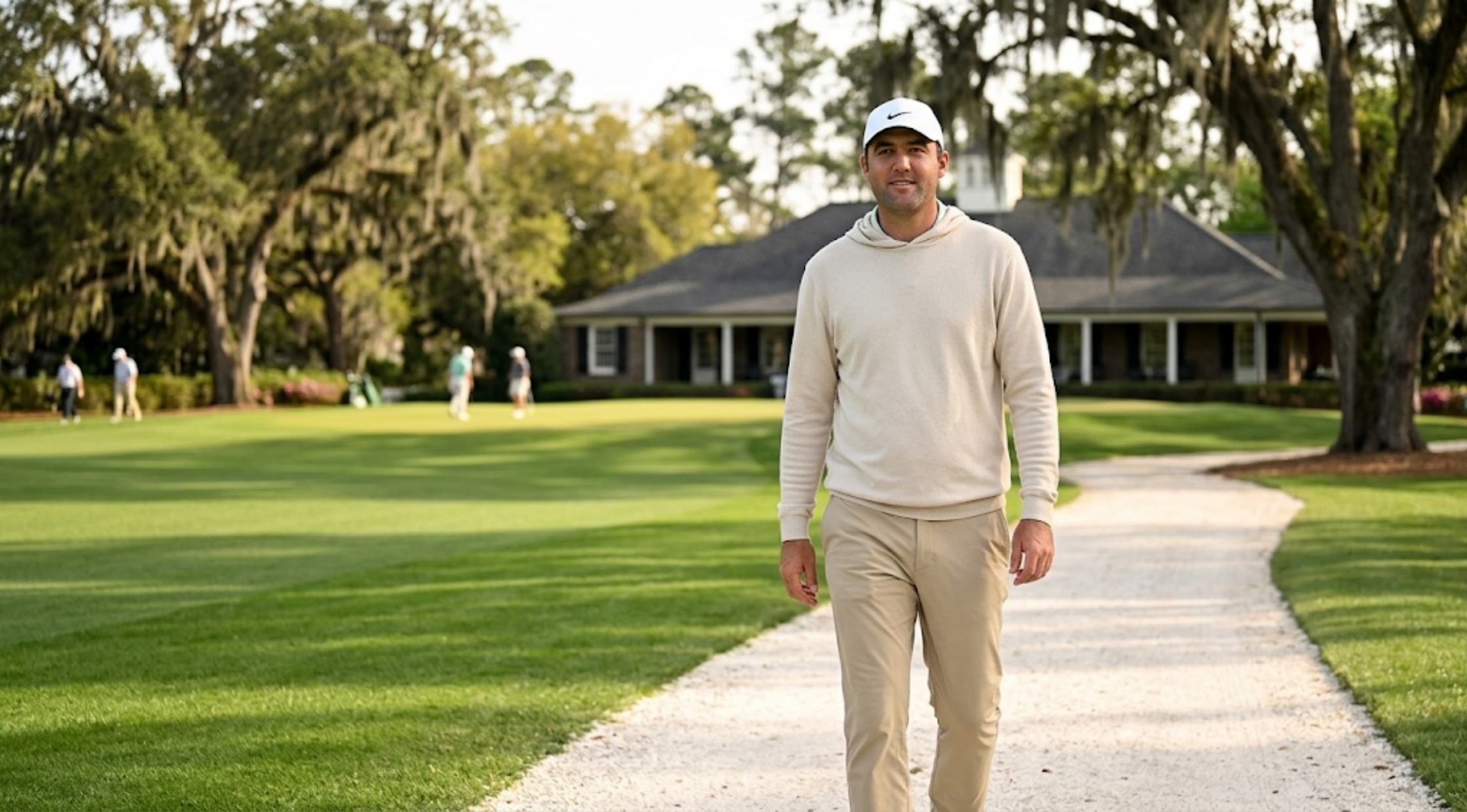 Scottie Scheffler The Masters 2026 Beige Technical Golf Hoodie