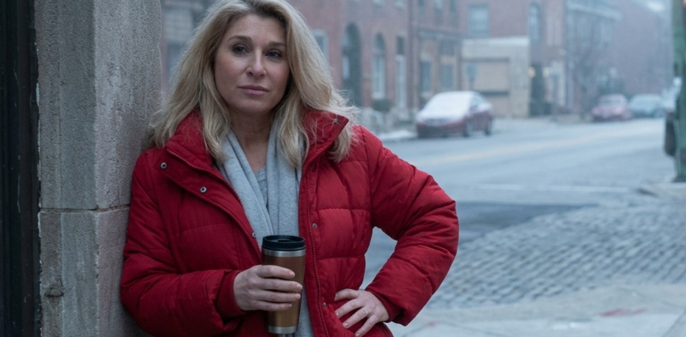 The Baltimorons Liz Larsen red quilted puffer coat with faux shearling hood