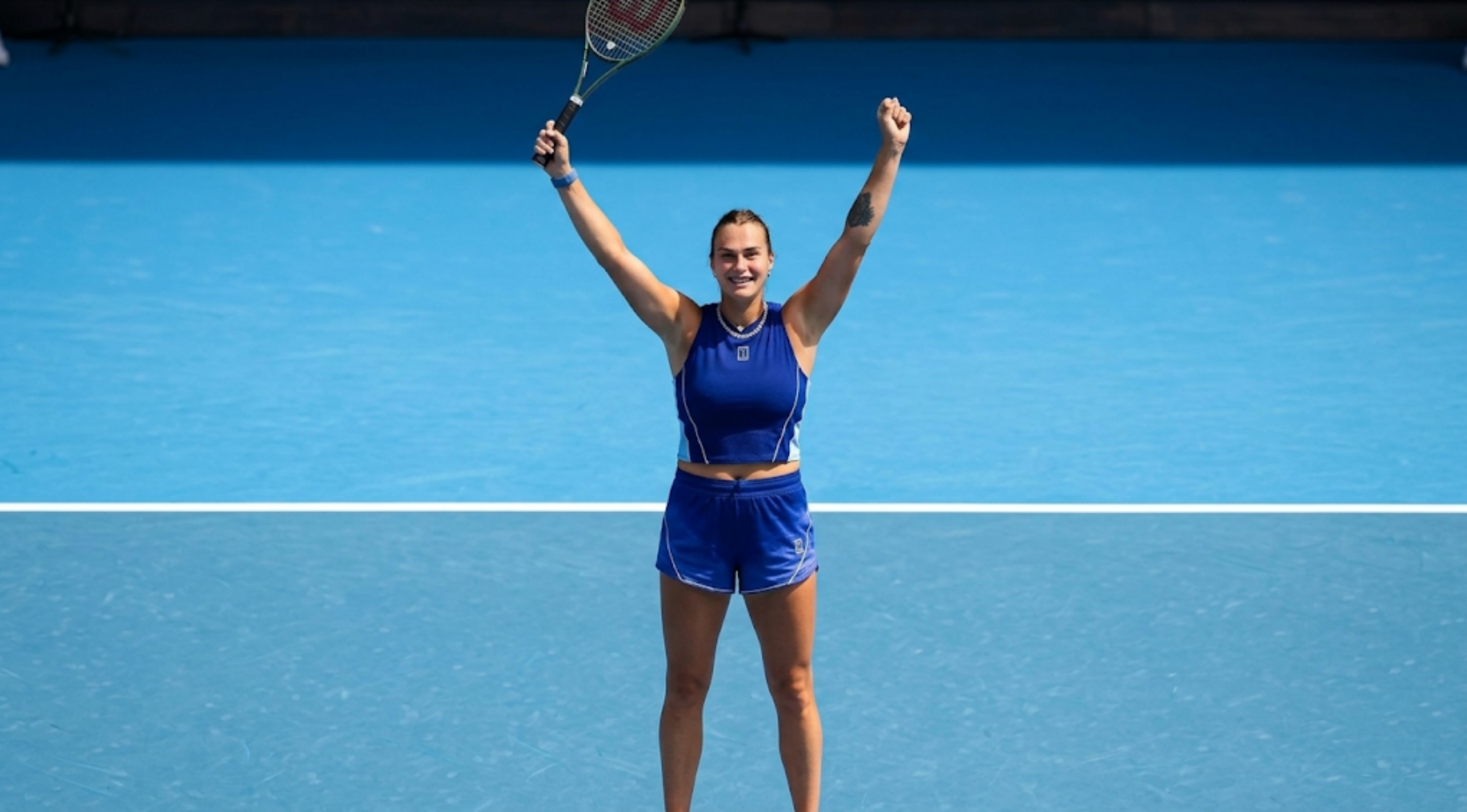 Aryna Sabalenka Cincinnati Open 2026 Blue Sleeveless Tennis Top