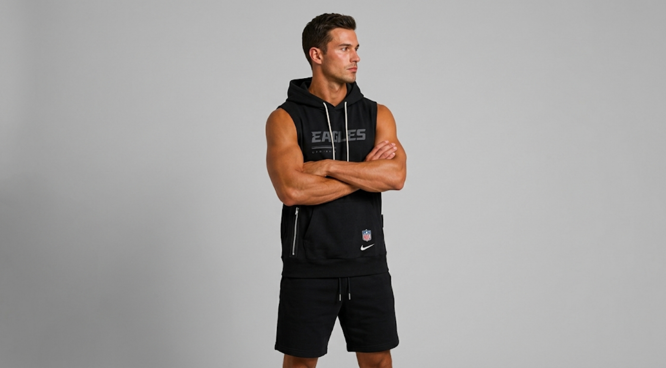 Philadelphia Eagles Sideline Black Sleeveless Hoodie