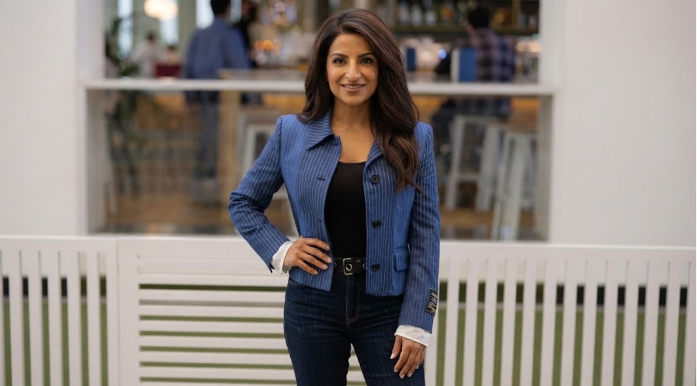 How to Style the Next Gen NYC S02 Kendall White Pinstripe Blazer for a Bold Modern Look