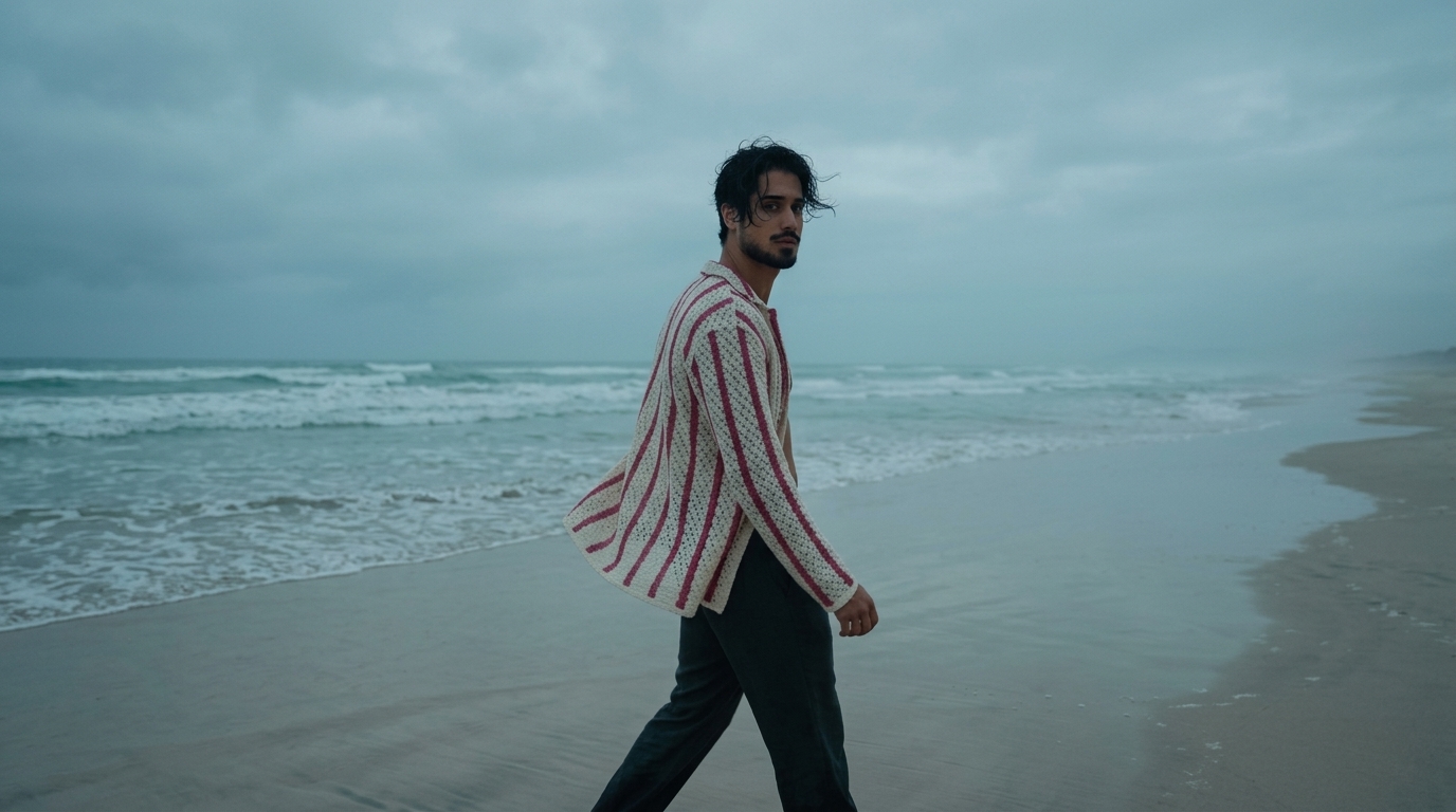 Oliver Kennedy Crochet Striped Shirt