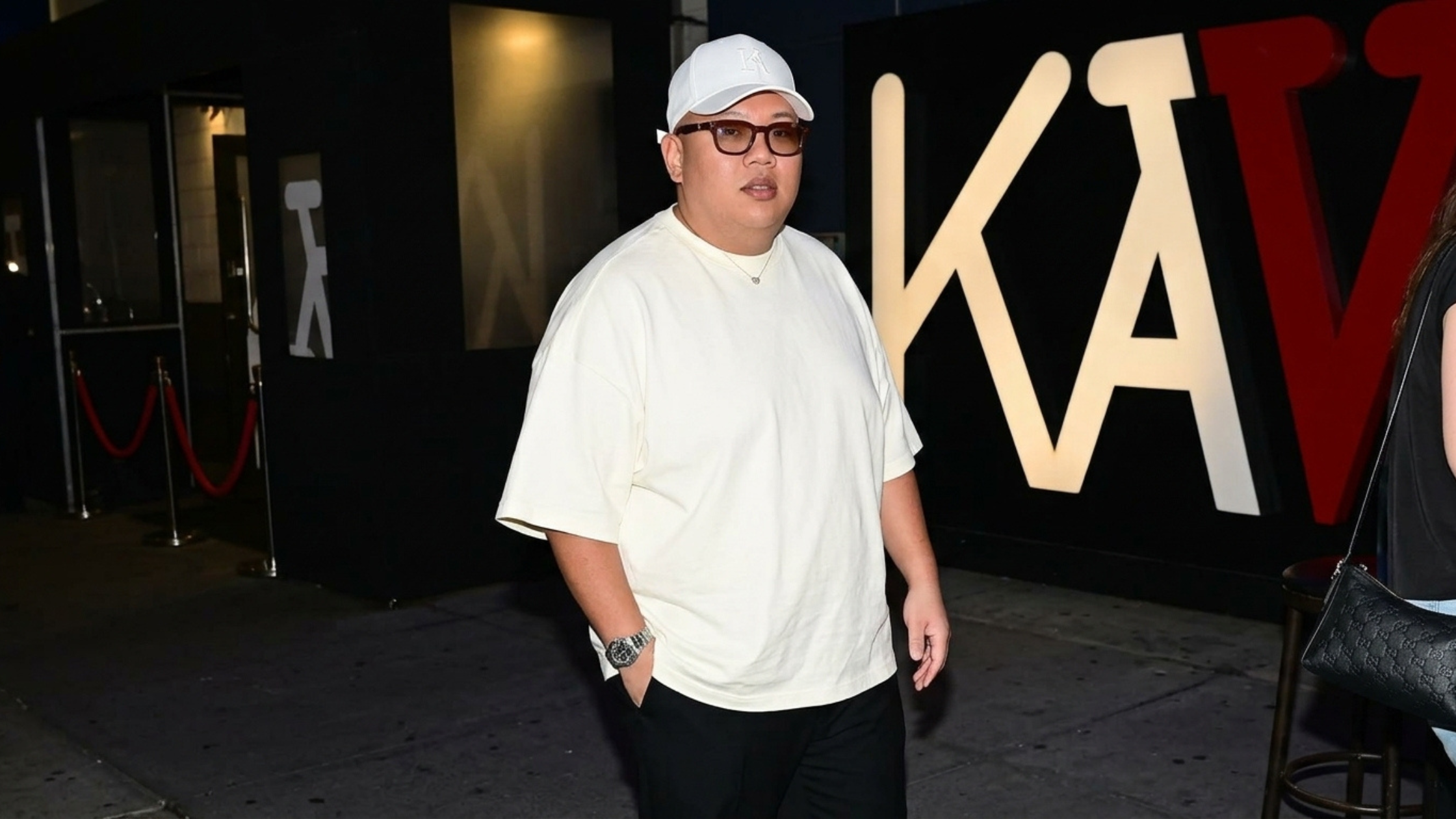 Jacob Batalon New York City 2026 off-white oversized T-shirt