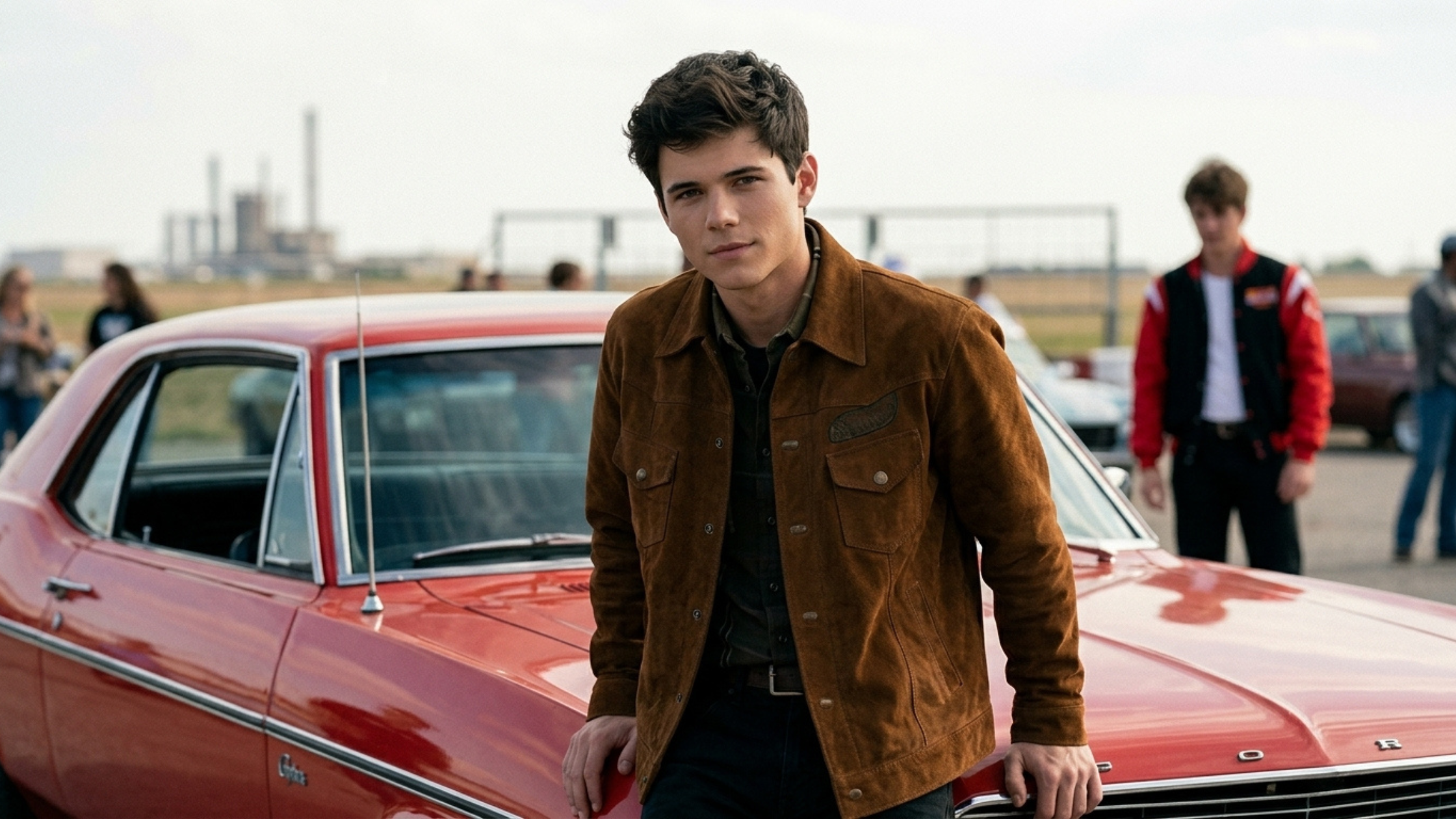 My Life with the Walter Boys S03 Ashby Gentry Tobacco Brown Suede Jacket