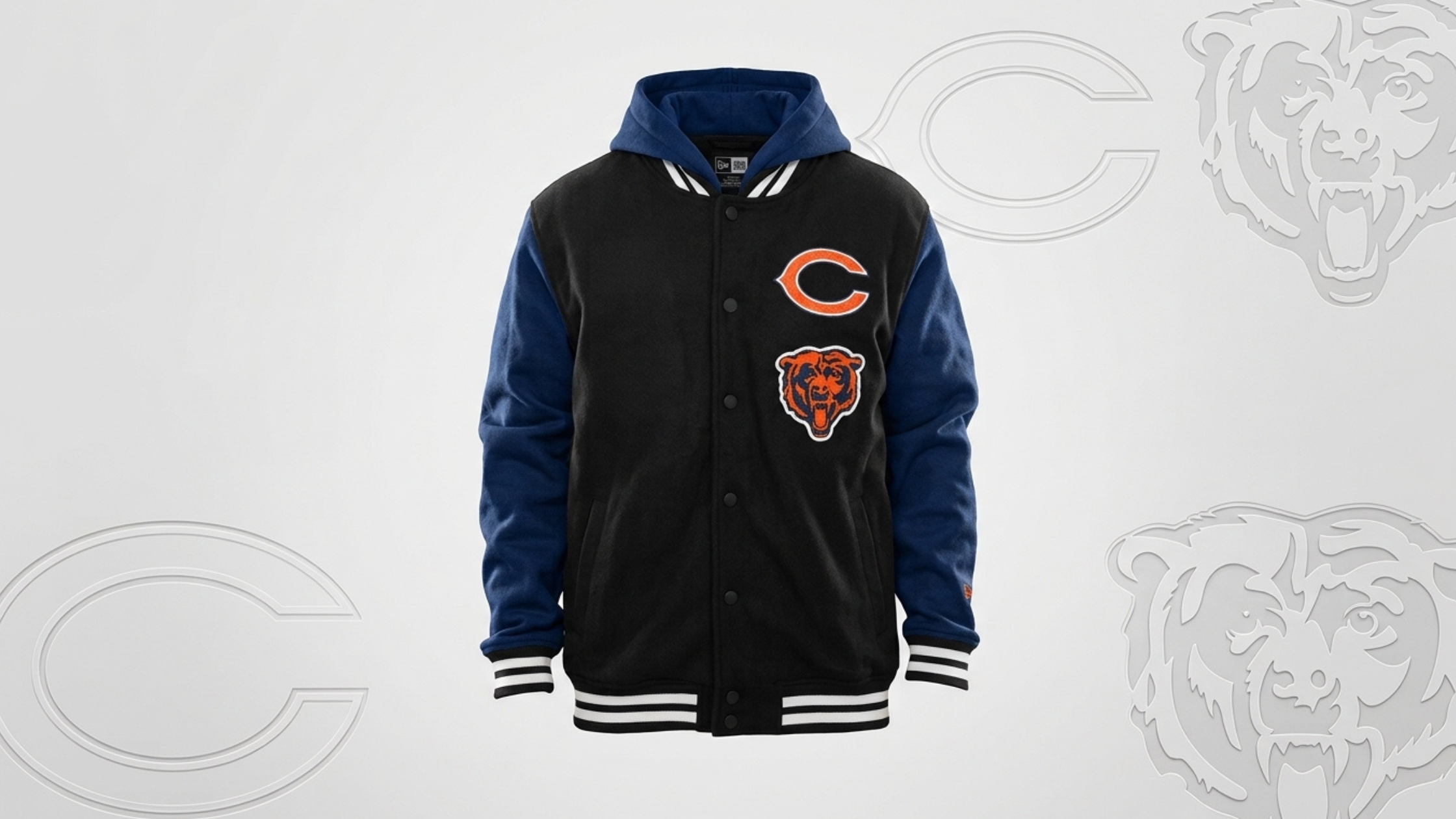 New Era Chicago Bears Black and Blue Hoodie Jacket