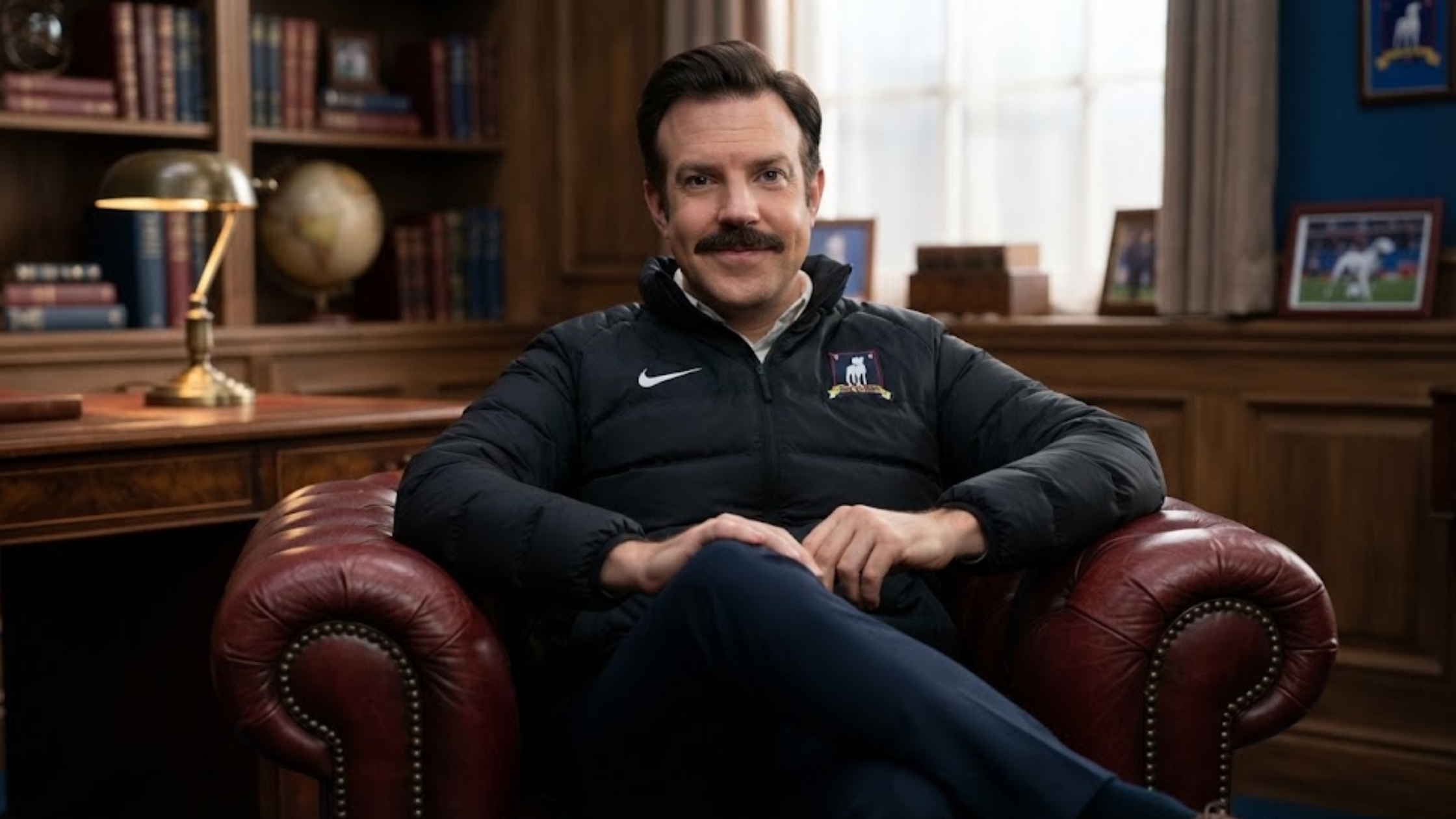 Ted Lasso S04 Jason Sudeikis AFC Richmond Crest Black Puffer Jacket