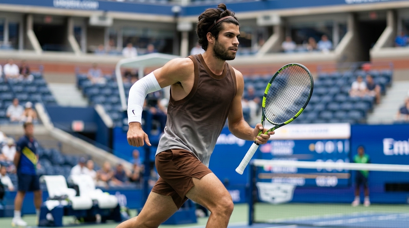 Carlos Alcaraz US Open 2026 Brown Gradient Top