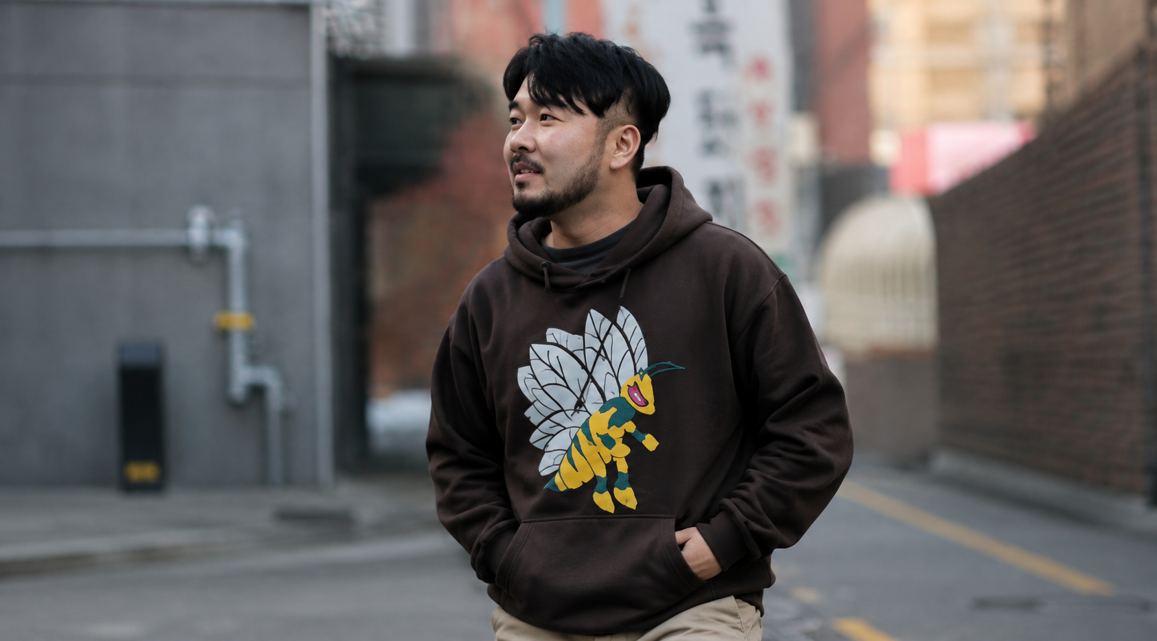 KATSEYE Son Bee Brown Embroidered Unisex Hoodie