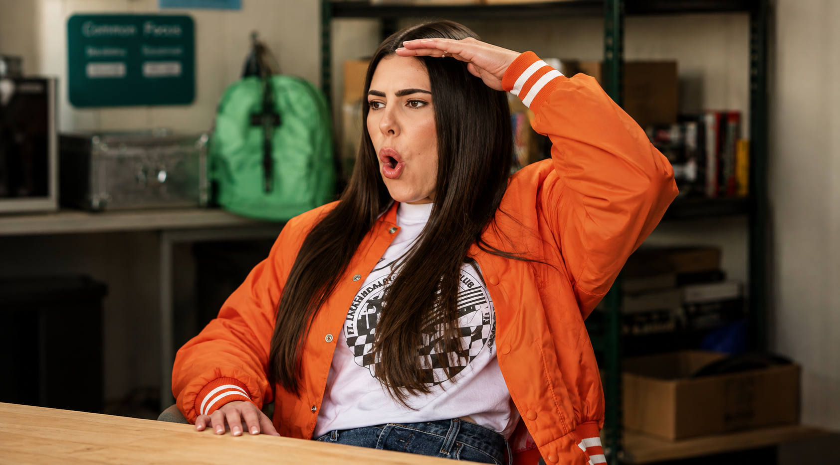 Happy Gilmore 2 Kelsey Plum Orange Varsity Jacket