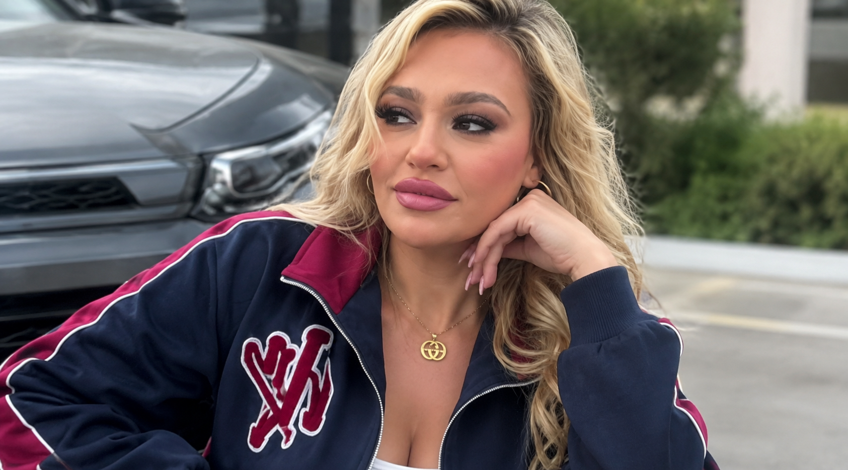 Trewley Precious 90s navy velour retro tracksuit jacket