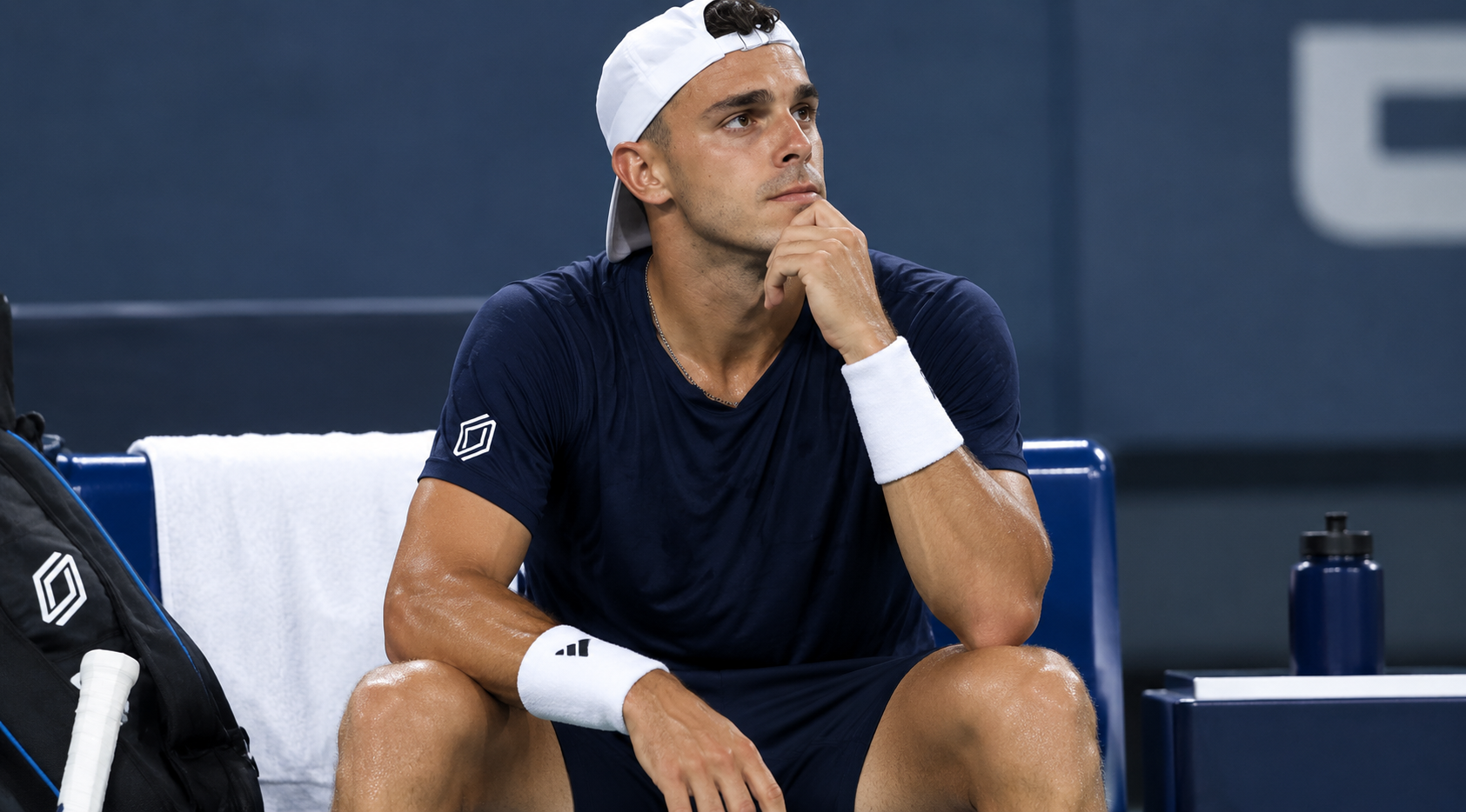 Francisco Cerundolo Mifel Tennis Open 2026 Navy Blue V-Neck T-Shirt