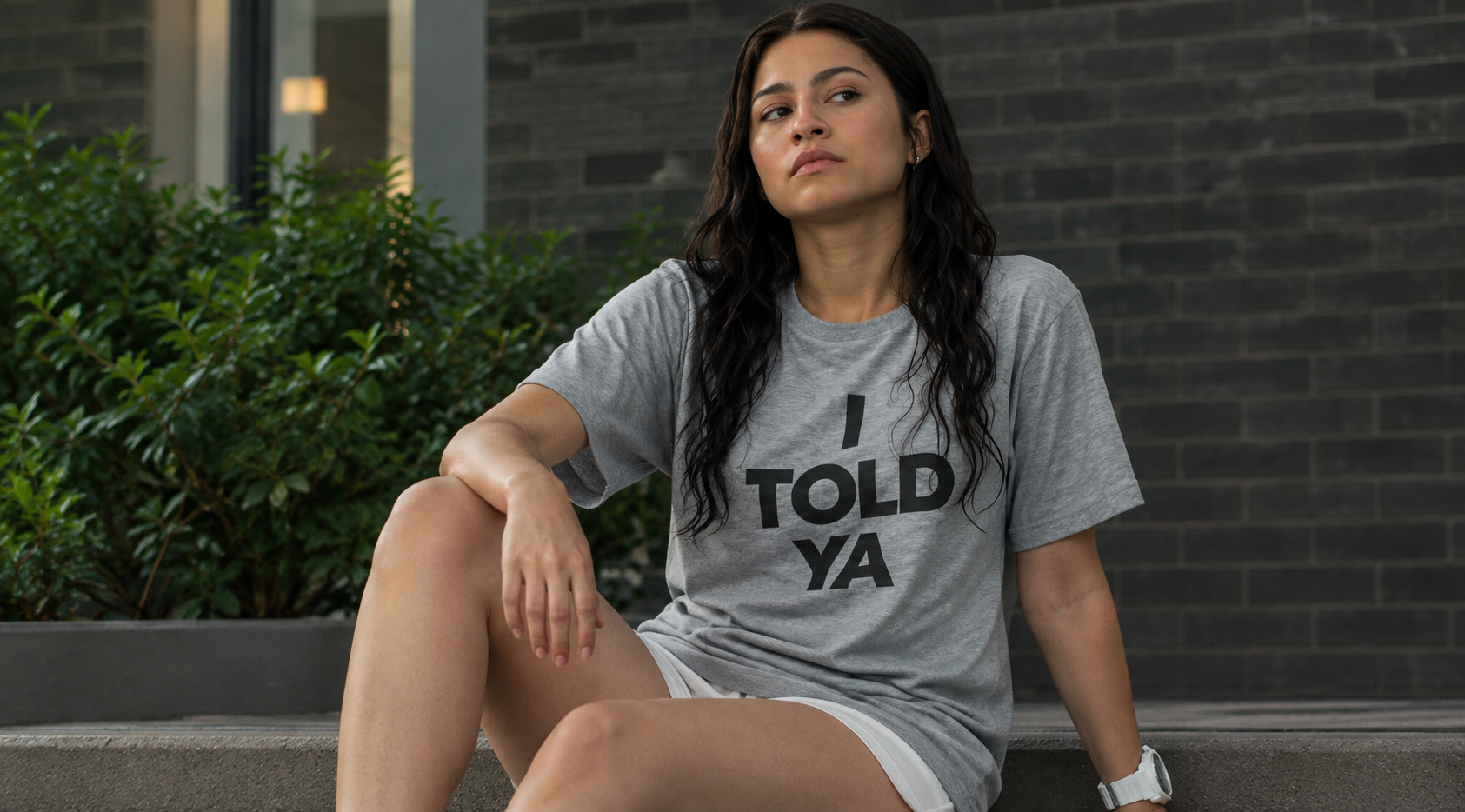 Zendaya Challengers I Told Ya T-Shirt in Heather Grey