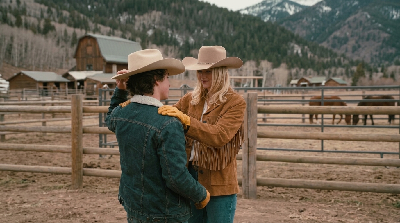 Ellyn Jameson Marshals S01 Brown Fringe Suede Jacket