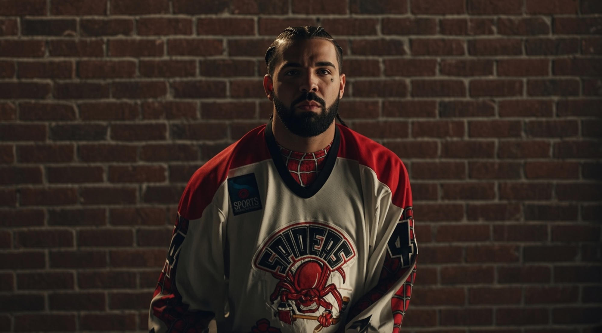 Drake First Person Shooter San Francisco Spiders Jersey in white and red