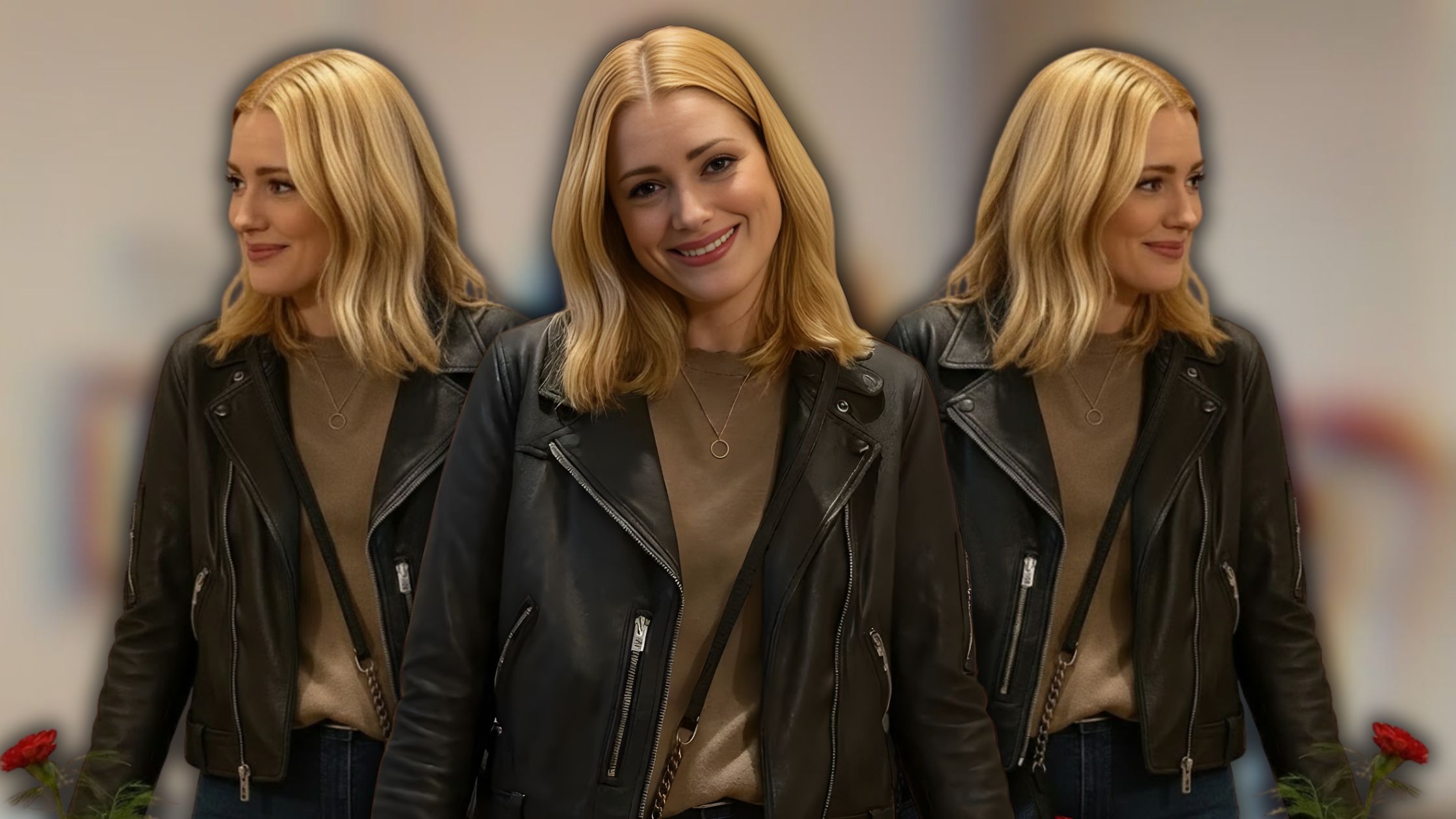 Alexandra Breckenridge Brings Classic Edge in Black Leather Jacket for My Secret Santa