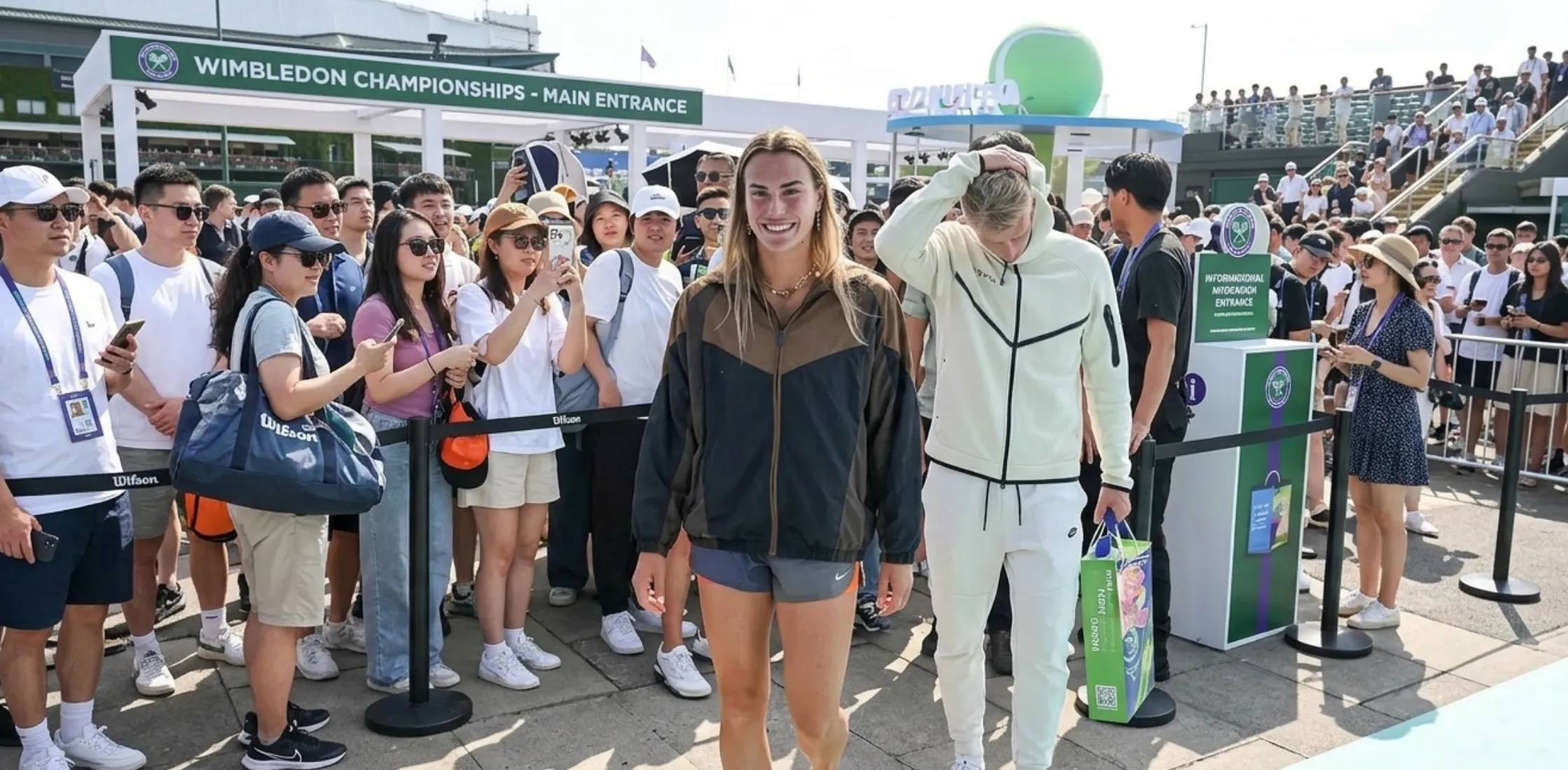 Aryna Sabalenka 2025 Wuhan Open brown and black two-tone mock neck jacket with retro chevron design and full-zip athletic style