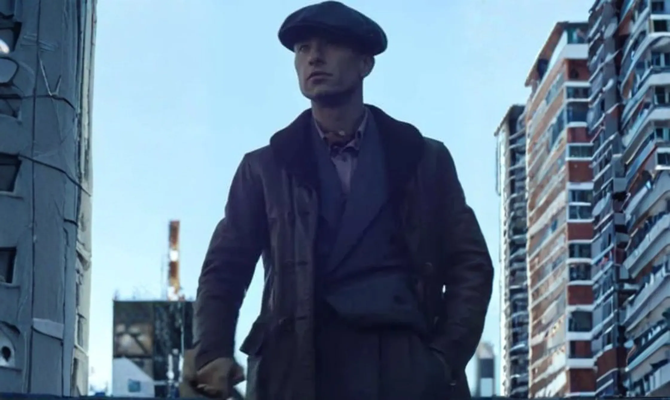 Barry Keoghan Peaky Blinders The Immortal Man 2026 dark brown leather jacket with shearling collar