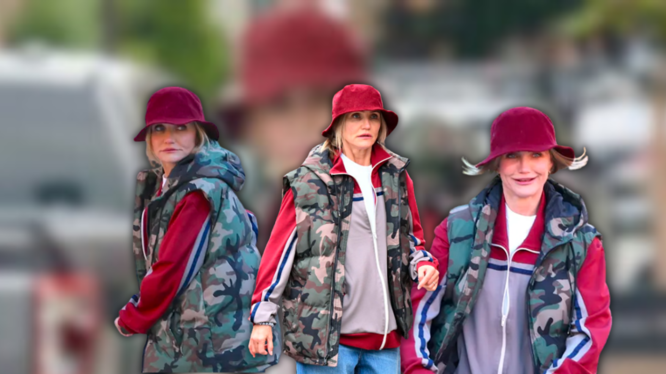 Cameron Diaz Proves Casual Can Be Chic in Her Iconic Bad Day Camo Vest