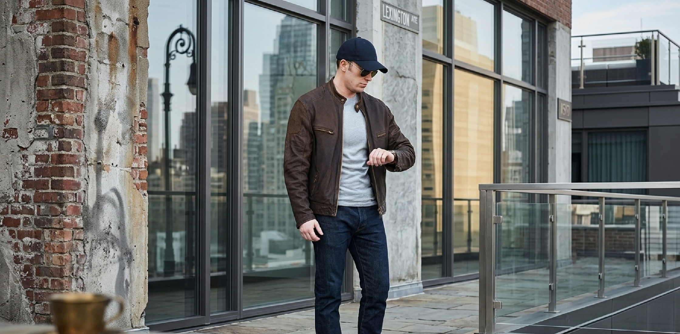 Chris Evans Captain America Civil War suede leather jacket in brown with mandarin collar