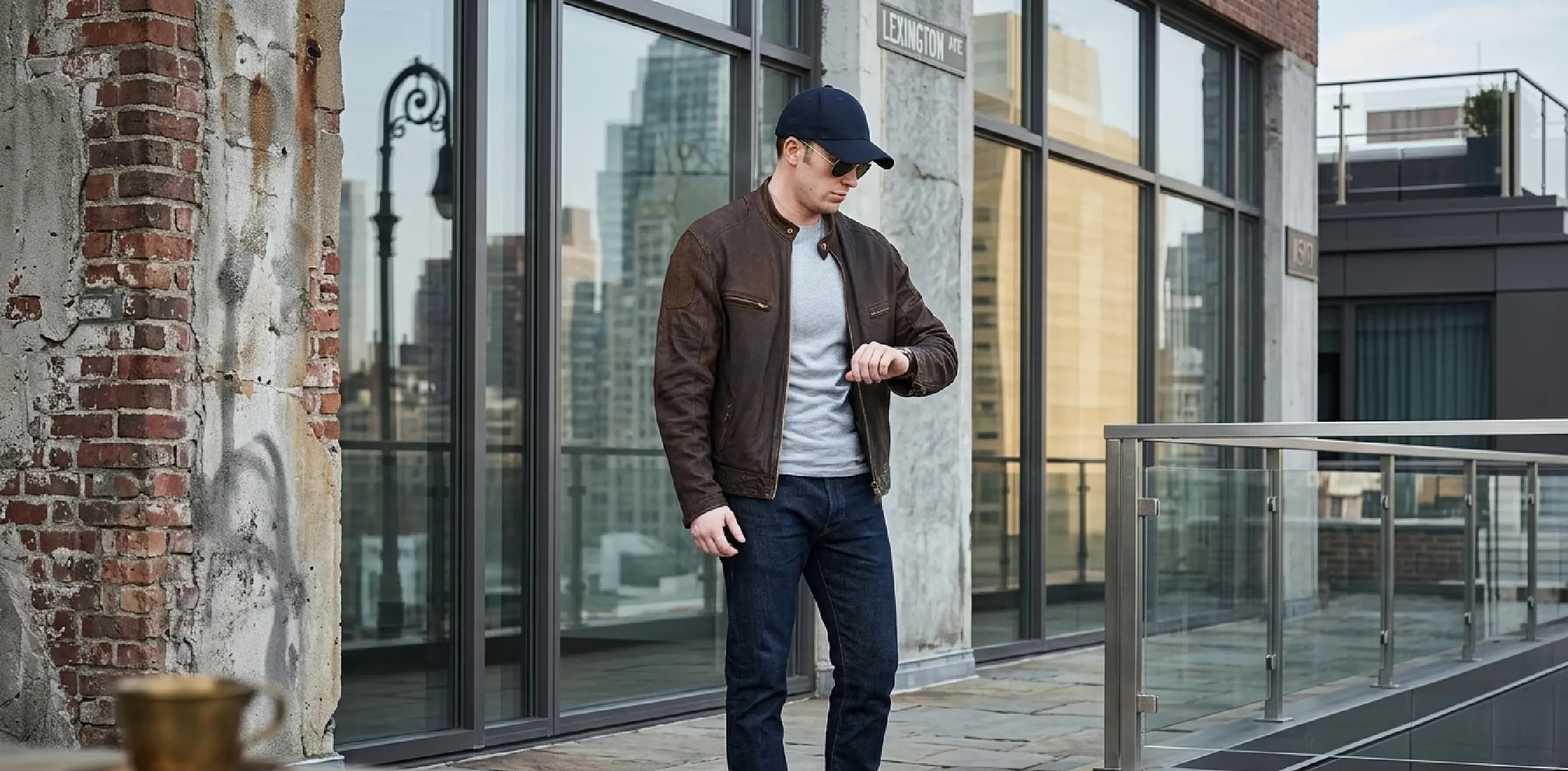 Chris Evans Captain America Civil War suede leather jacket in brown with mandarin collar