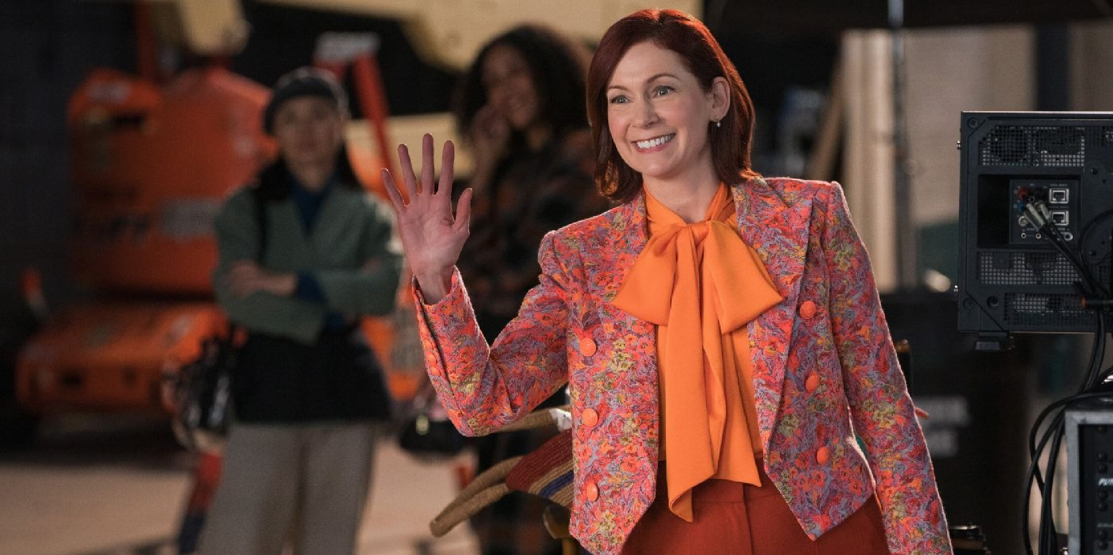 Carrie Preston as Elsbeth Tascioni in Season 3 wearing bold, colorful statement fashion outfits and layered coats on the TV series