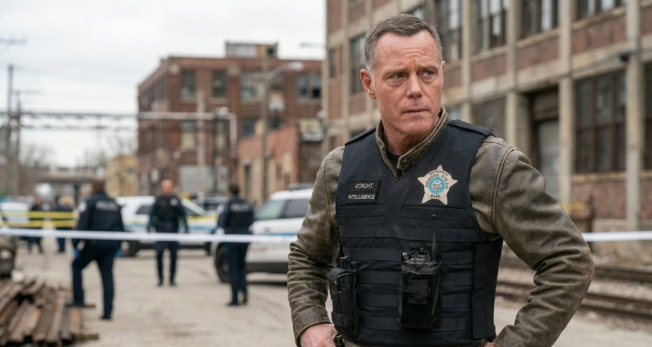 Chicago PD S13 Hank Voight Olive Green Distressed Leather Jacket worn by Jason Beghe