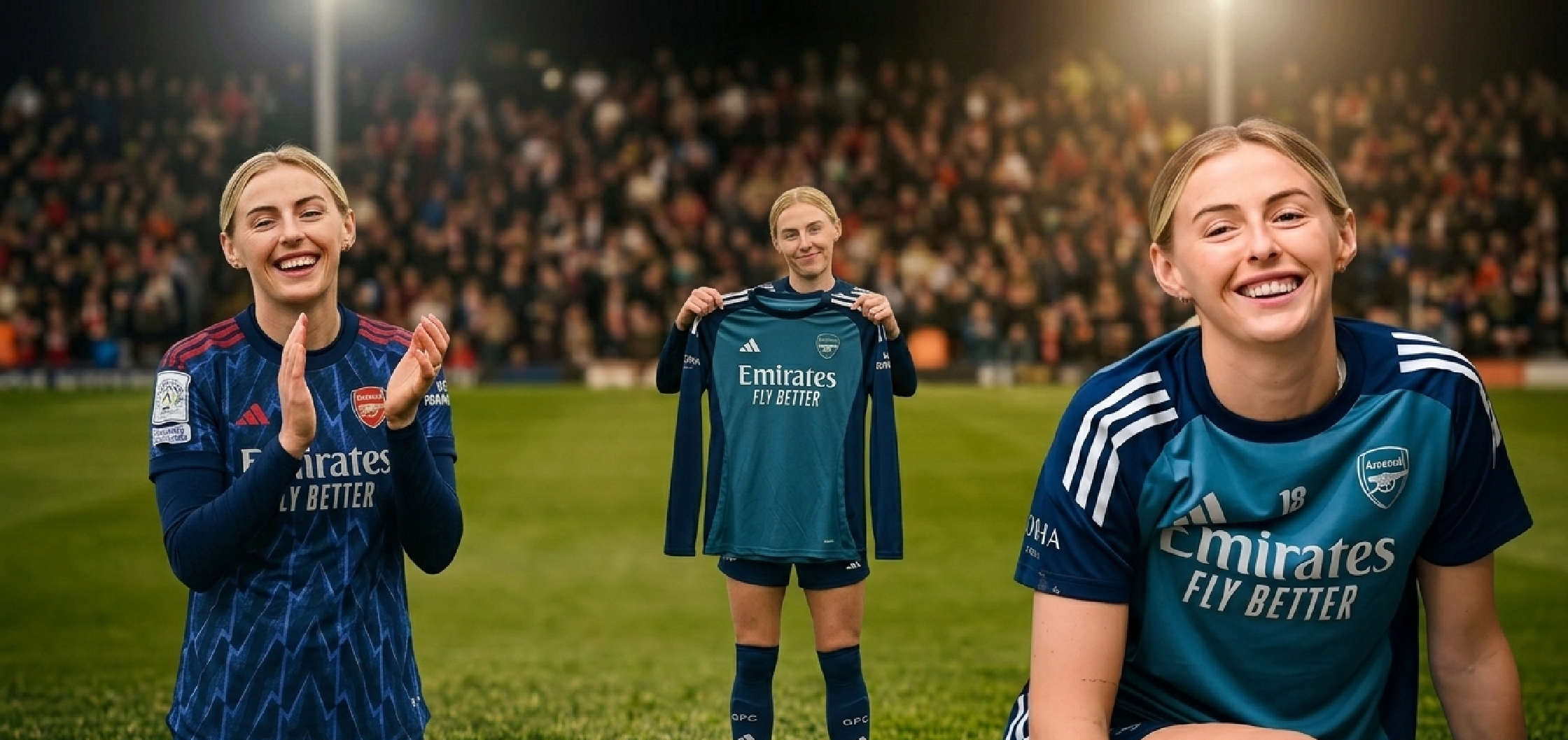 Chloe Kelly FIFA Women’s Champions Cup Arsenal Navy Blue Zigzag Football T-Shirt