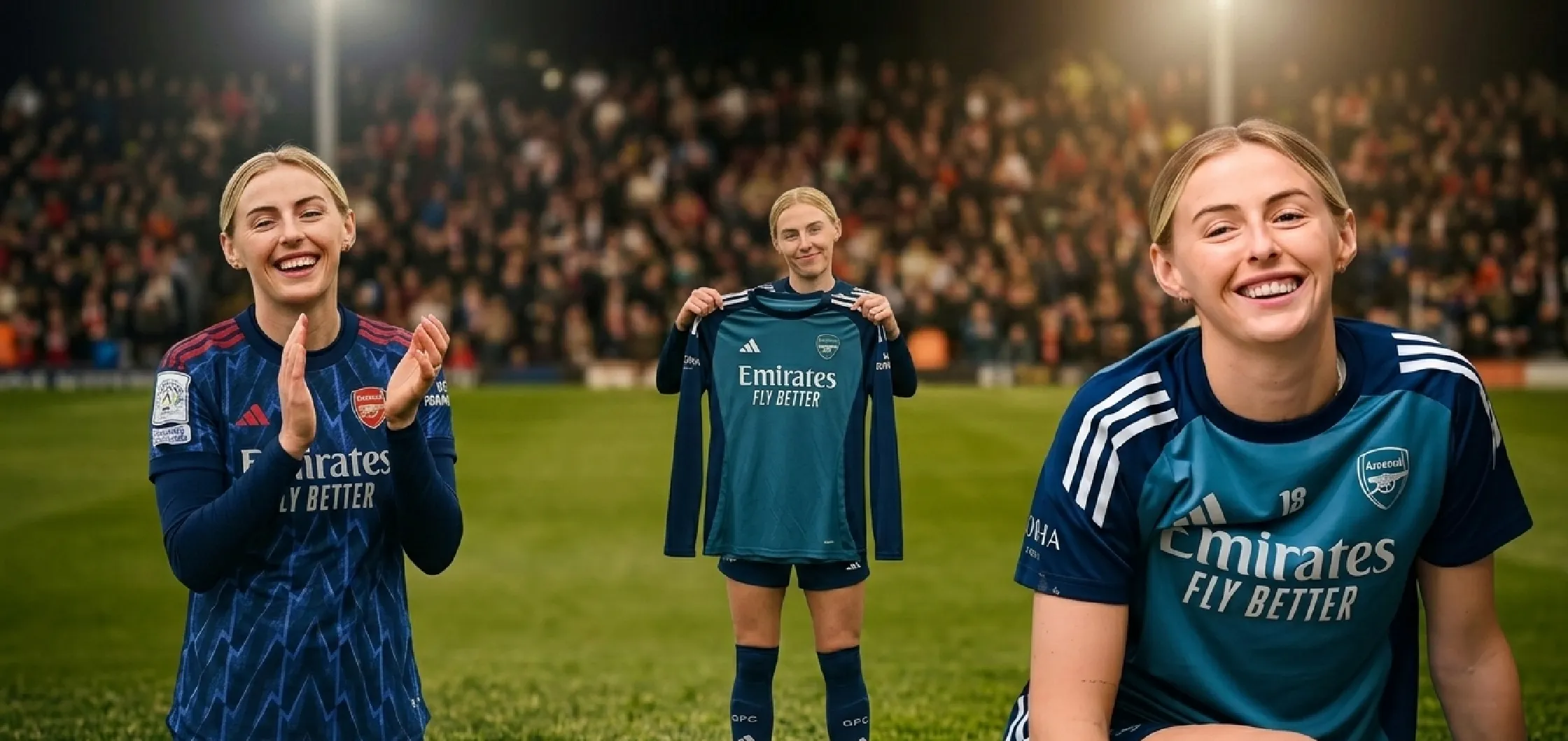 Chloe Kelly FIFA Women’s Champions Cup Arsenal Navy Blue Zigzag Football T-Shirt