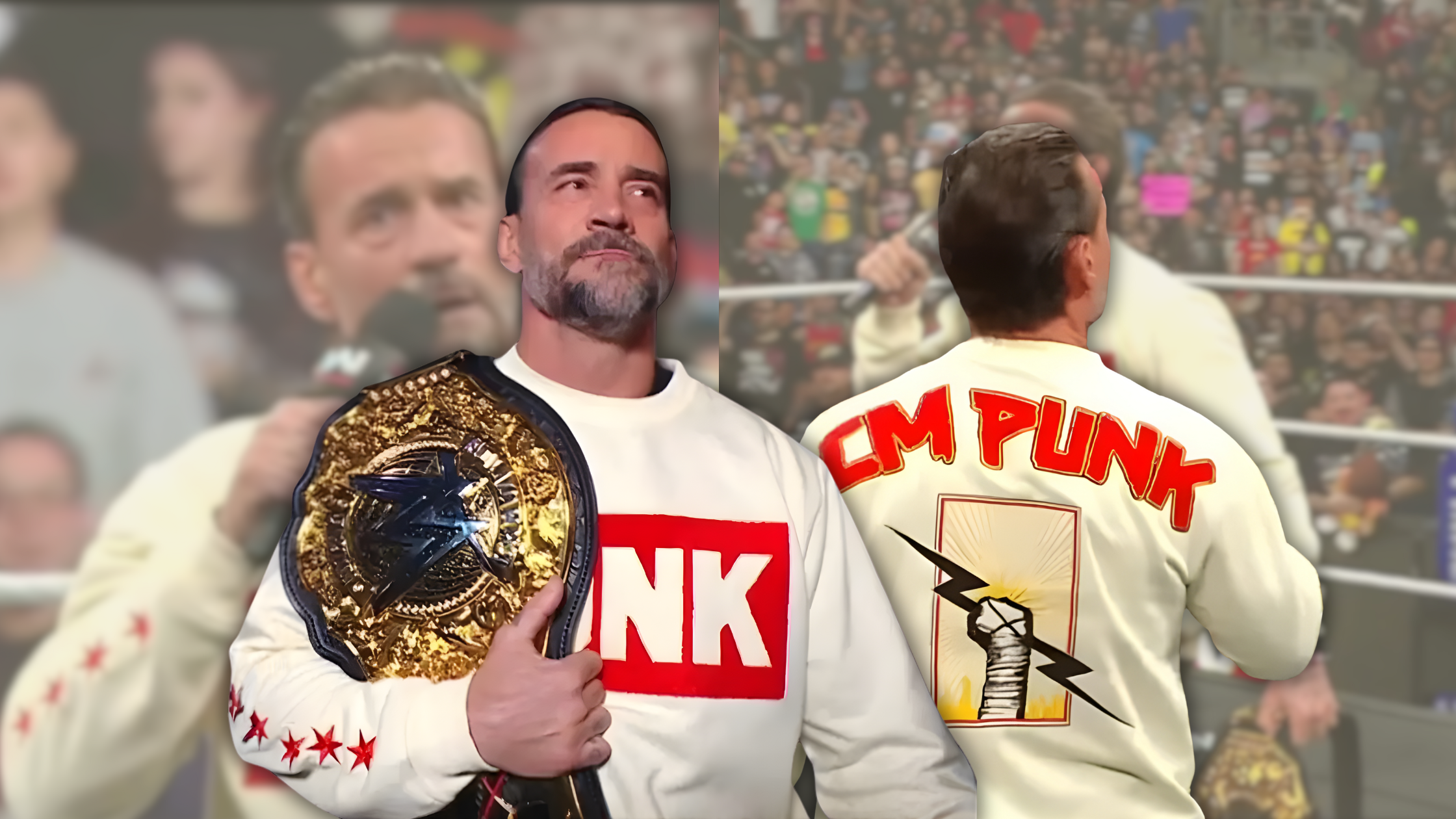 CM Punk Iconic 2025 WWE Champion Look The Cream Crewneck Everyone Talking About