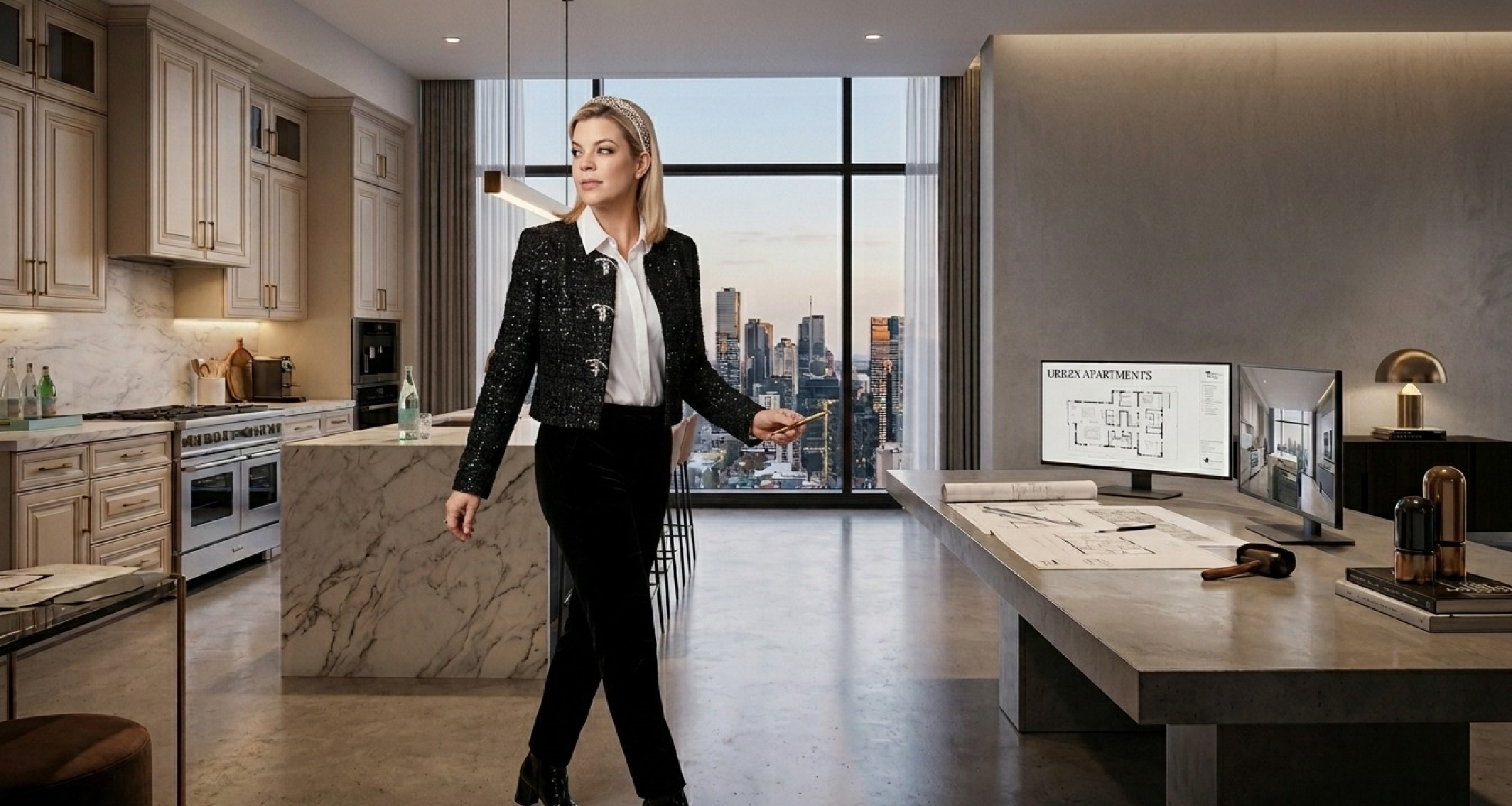 Maxie Jones black cropped tweed jacket with crystal bow embellishments worn by Kirsten Storms in General Hospital