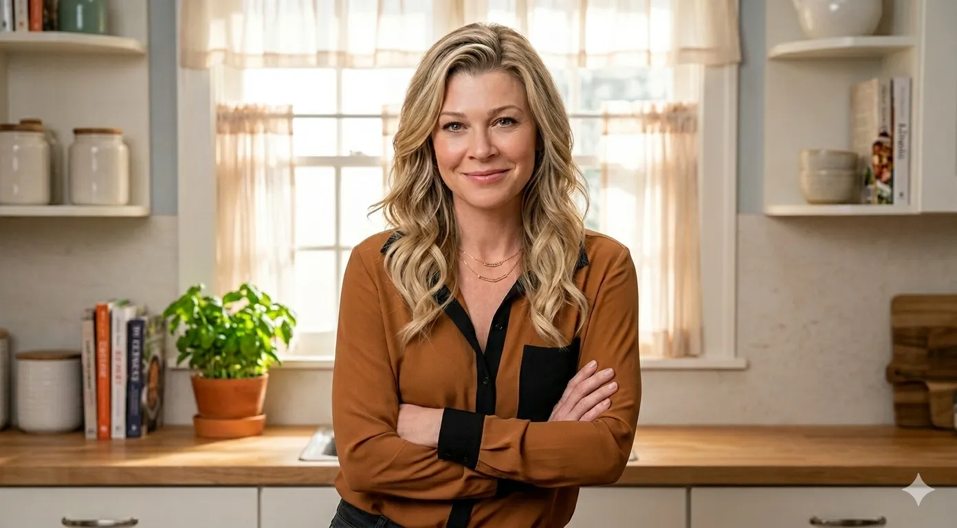 Good American Family Ellen Pompeo Shirt Rust Brown Long-Sleeve Blouse