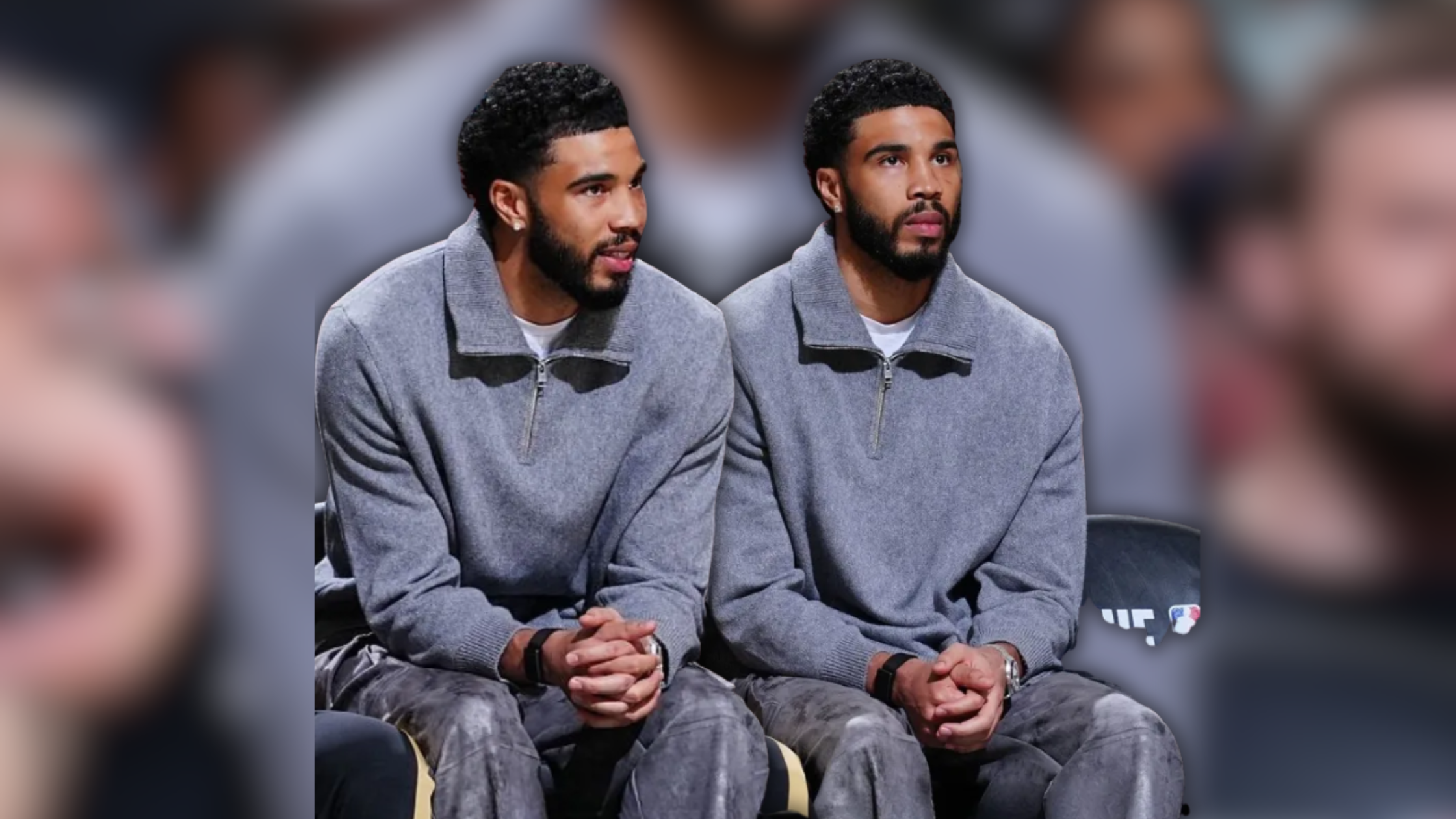 Jayson Tatum Shows Off Cool Courtside Fashion in a Sweatshirt During Boston Celtics vs Philadelphia 76ers