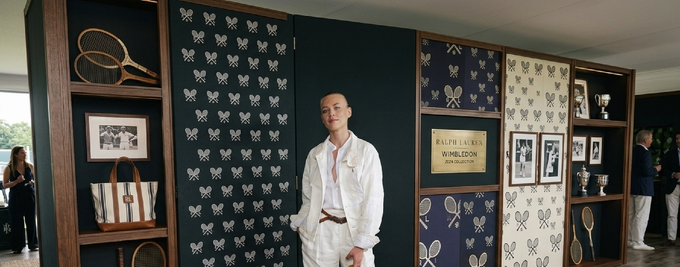 White Jeanne Goursaud Ralph Lauren cotton jacket with tonal patchwork and oversized fit